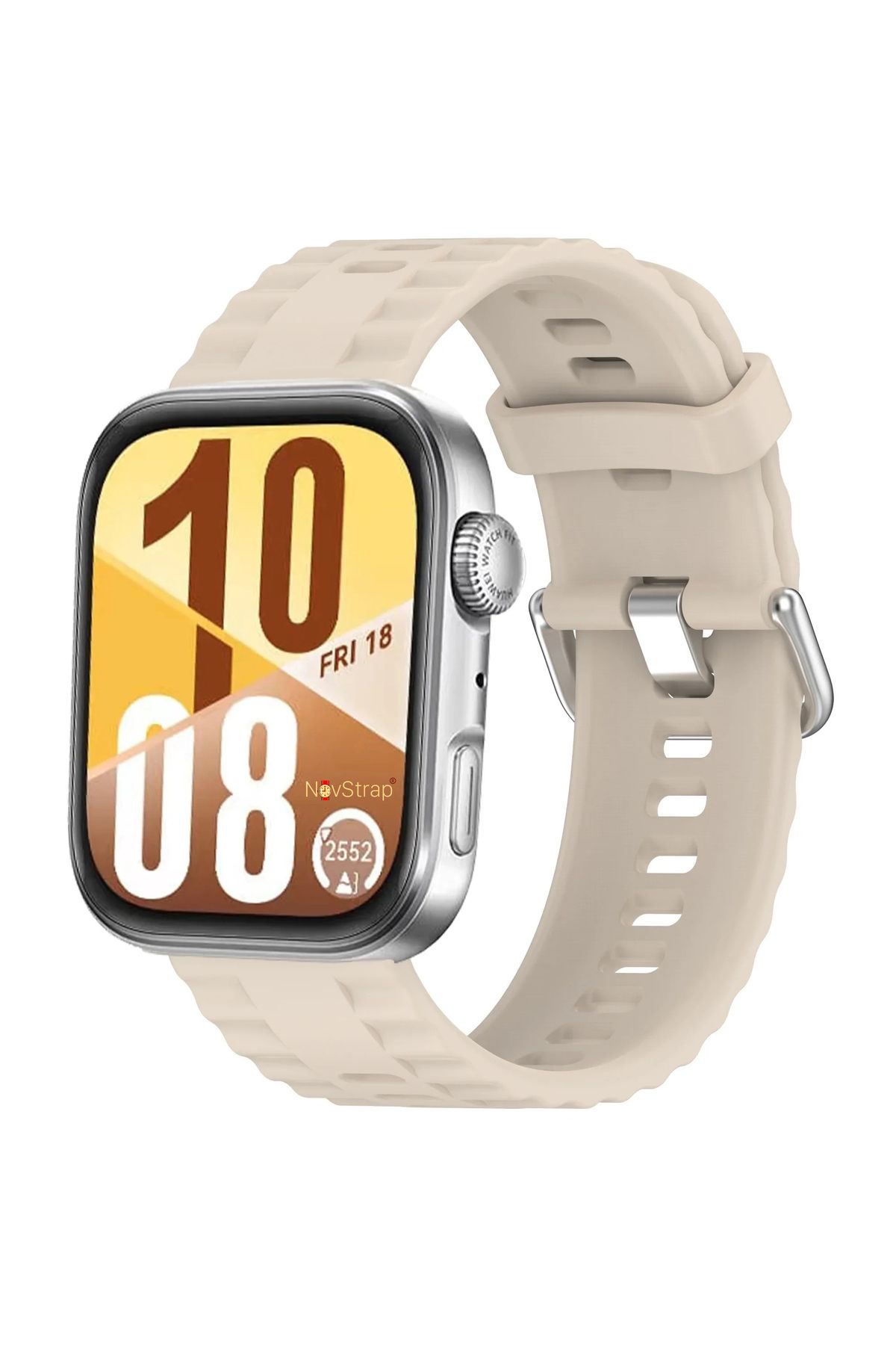 NovStrap Huawei Watch Fit 4 Pro/Fit 4/Fit 3 ile Uyumlu Kordon Tam Uyumlu Pimli Lansman Silikon Kayış