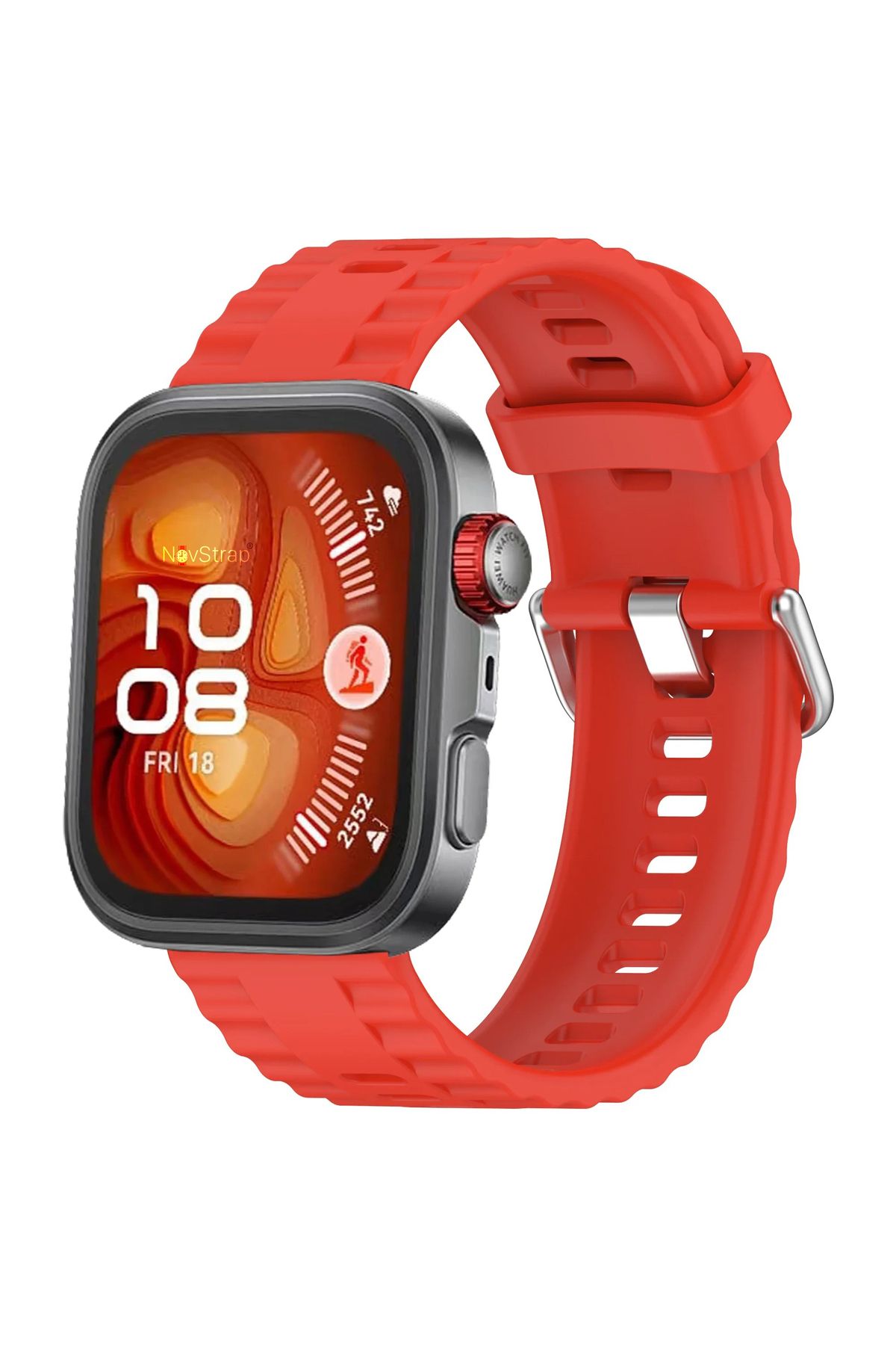 NovStrap Huawei Watch Fit 4 Pro/Fit 4/Fit 3 ile Uyumlu Kordon Tam Uyumlu Pimli Lansman Silikon Kayış