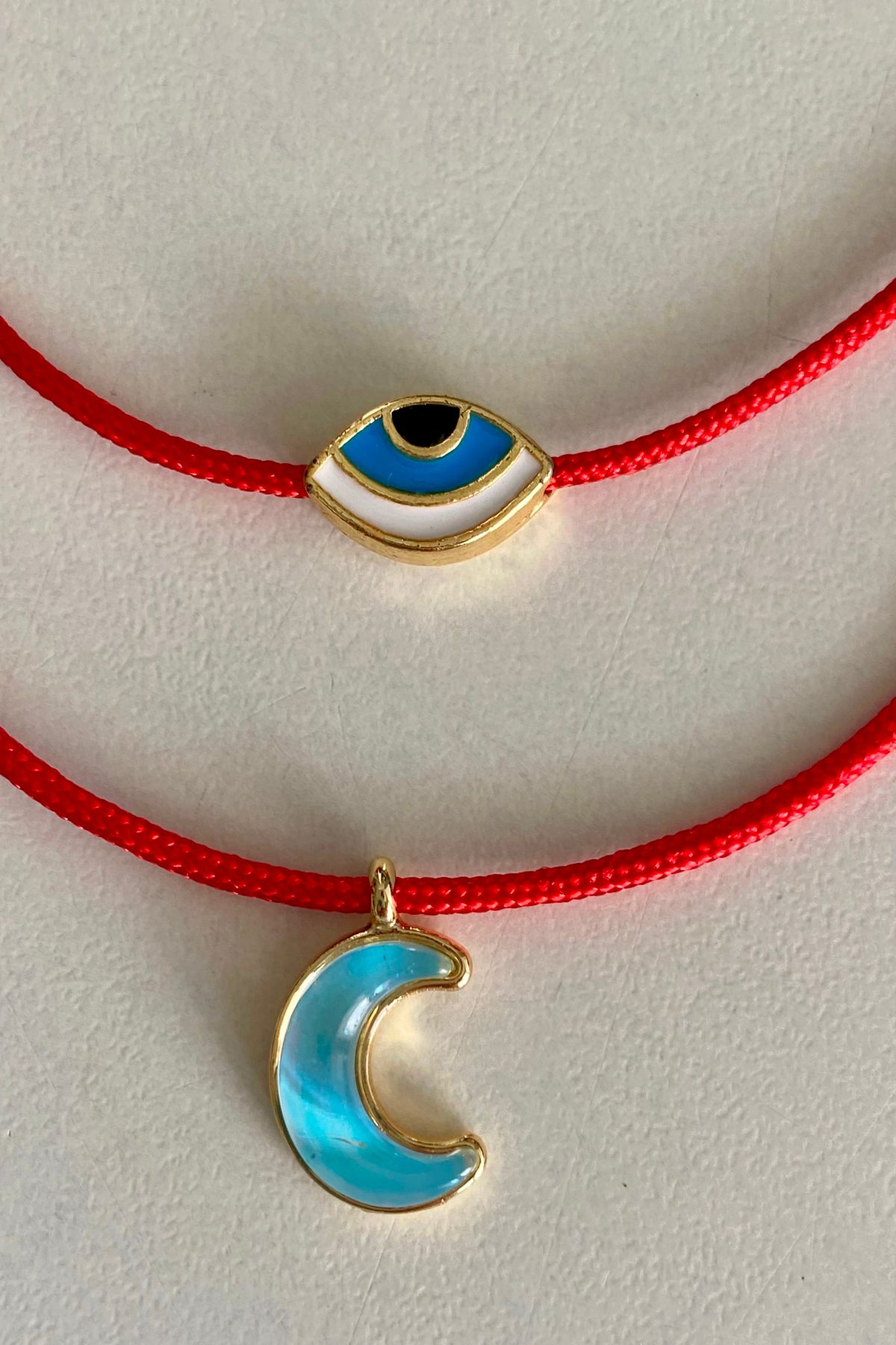 Shepidi-2-Piece Red Rope Anklet with Moon and Eye Figures, Slide Lock Braid 2