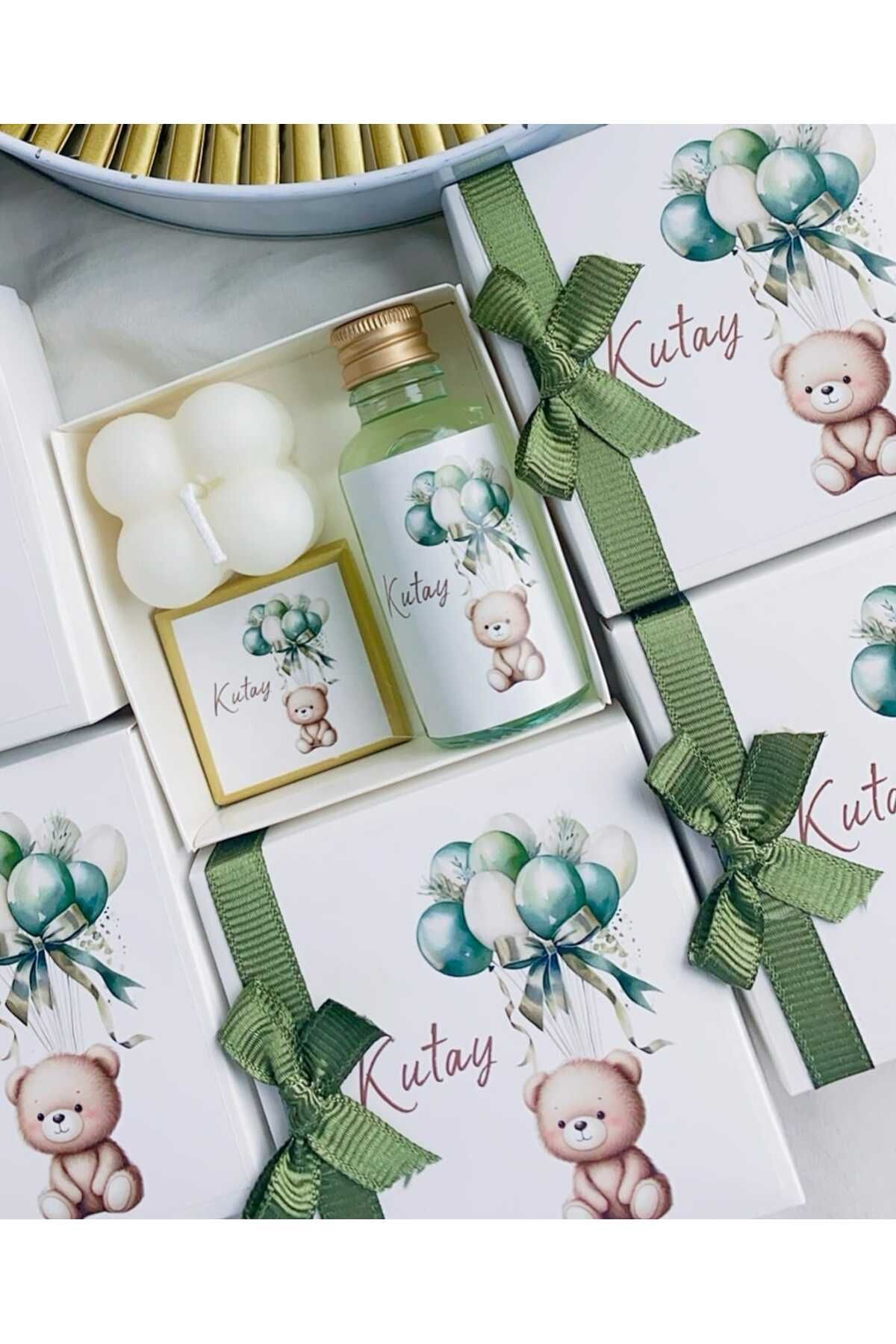 3DLuxeDekor Çikolata Mum Kolonya Kutu Hediyelik 10 ADET (Bebek, Söz, Nişan, Kına, Düğün, Mevlid)