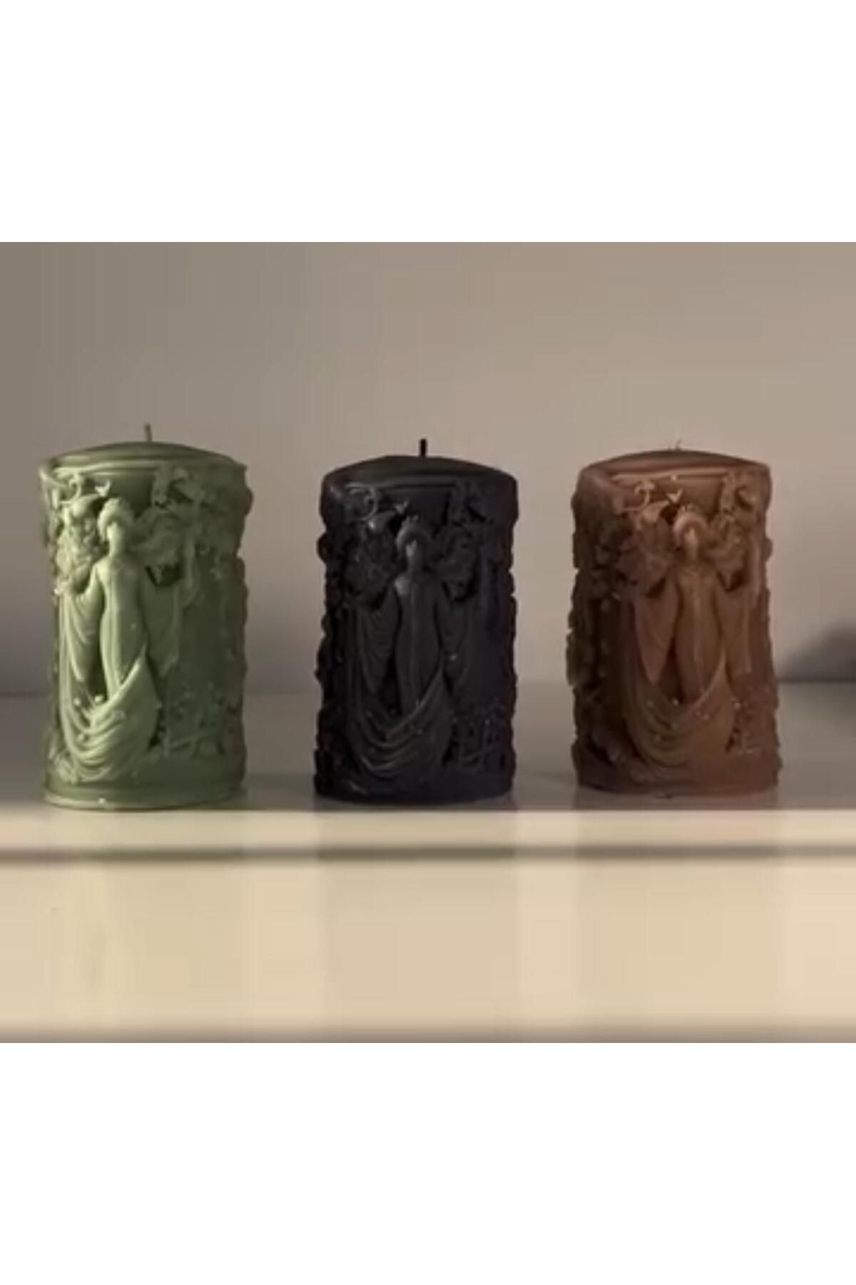 SCA CANDLE Dekoratif Mum Melek mum Kahve Reng Tekli ürün