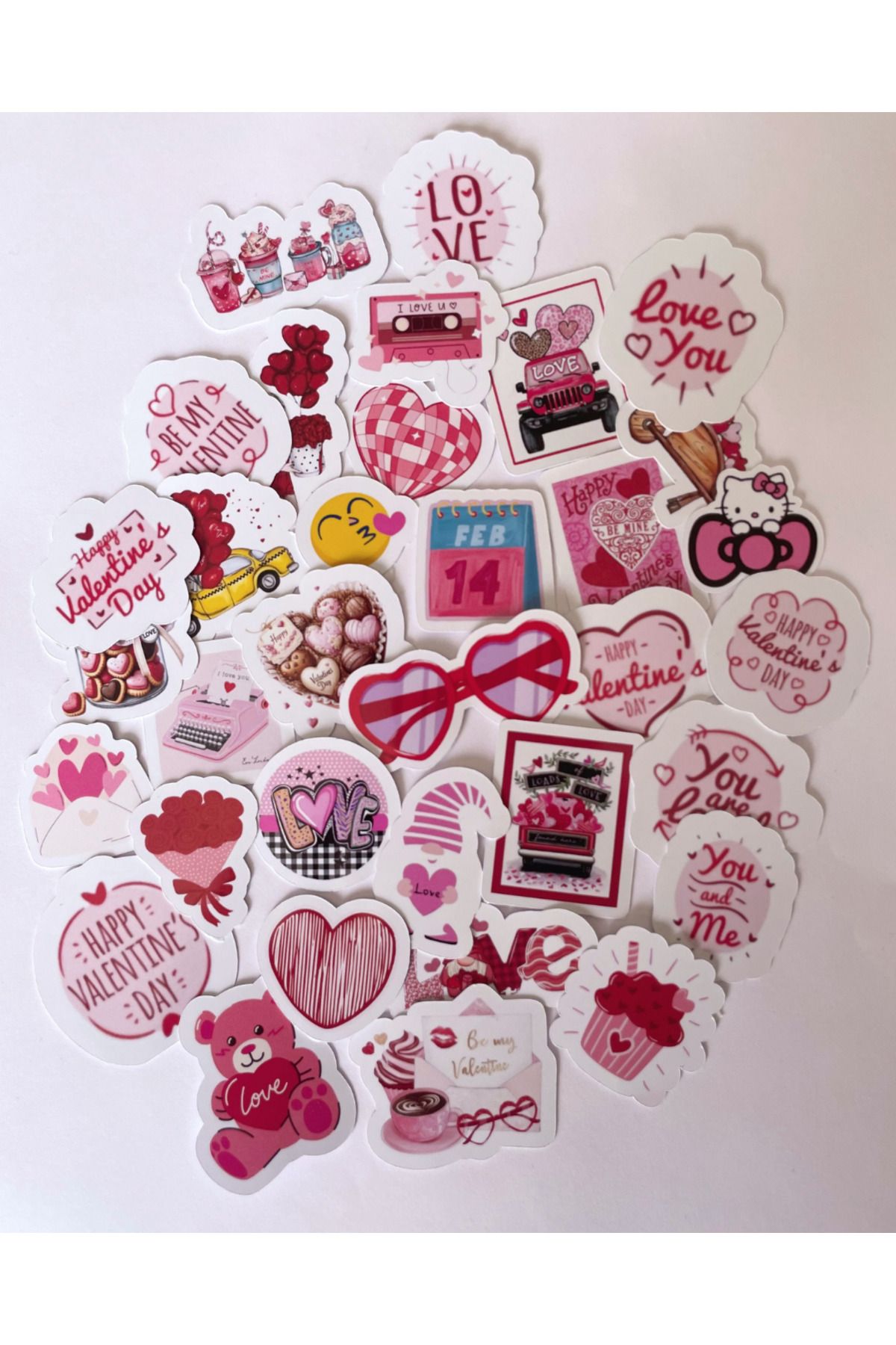 Studio D arte DIY KIT Sevgililer Günü Aşk Sticker Set Ajanda Telefon Tablet Laptop Etiket Çıkartma