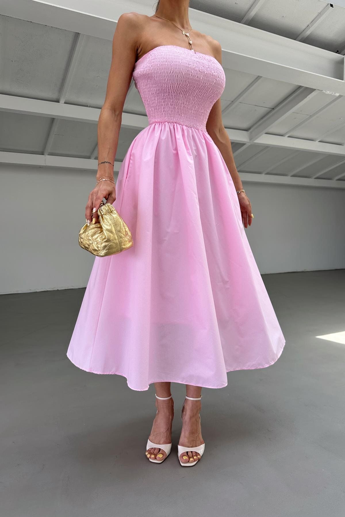 mylove Gipe Detaylı Elbise Pembe