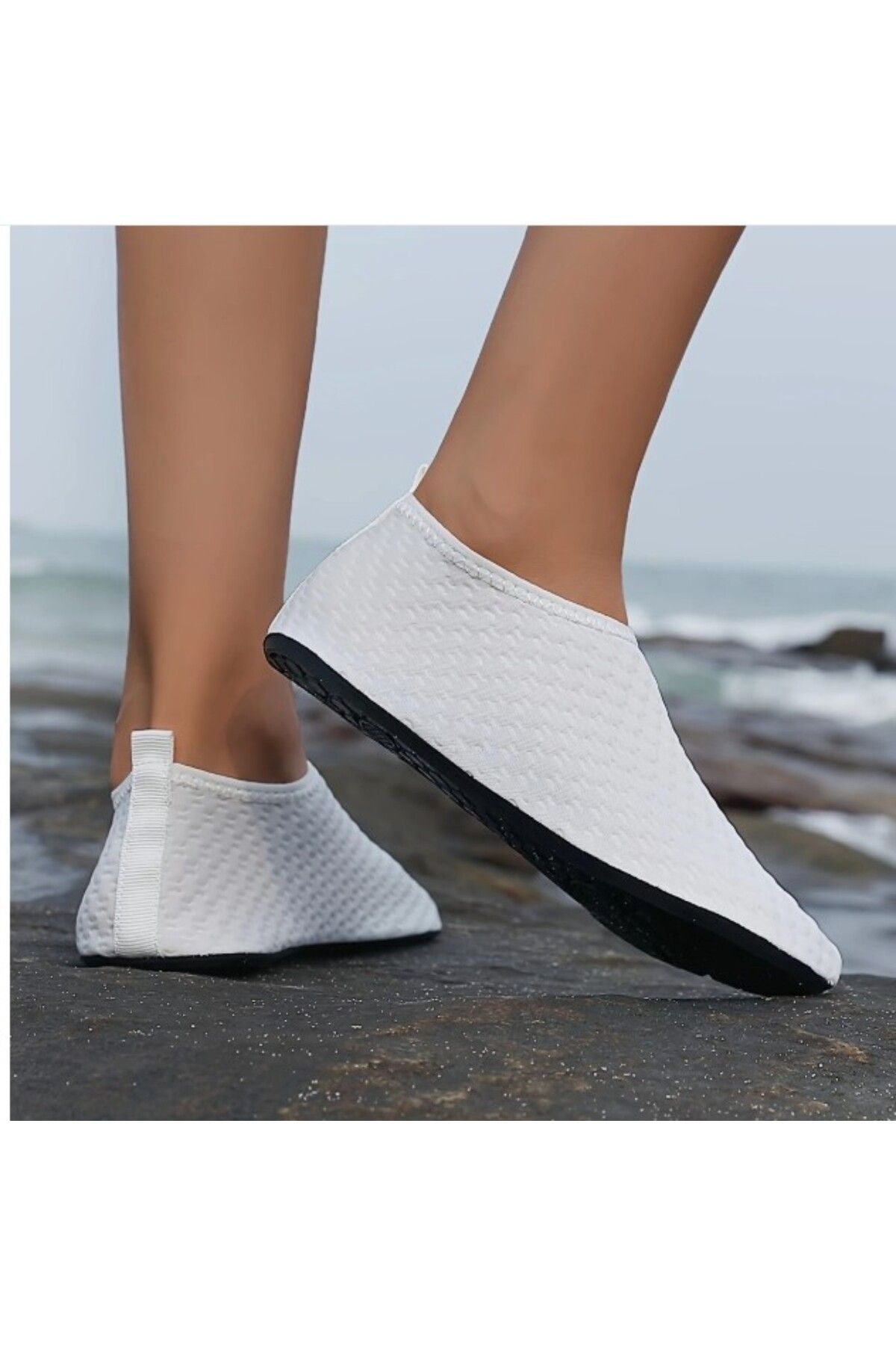 SOSYETEZGAHI-White Beach Water Shoes - Non-Slip Soles Quick Dry Pool Slippers Shoes - Non-Slip Soles 5