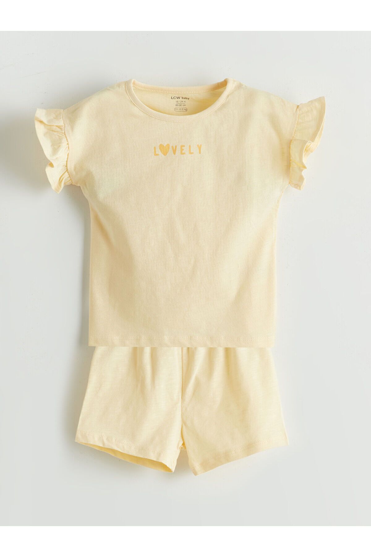 LC Waikiki Bisiklet Yaka Kız Bebek Şortlu Pijama Takımı