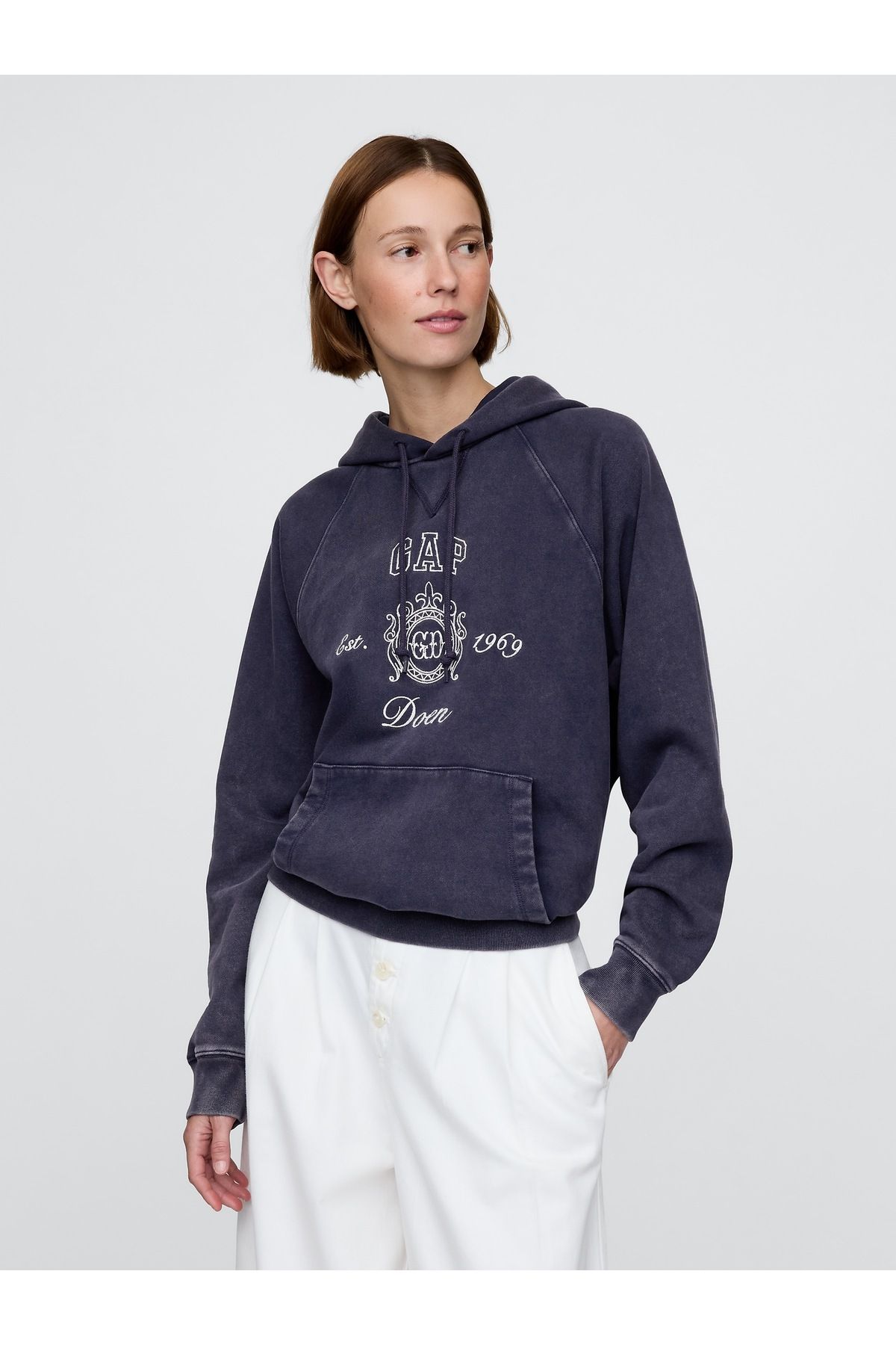 GAP Erkek Lacivert Gap × DÔEN Heavyweight Raglan Gap Logo Sweatshirt