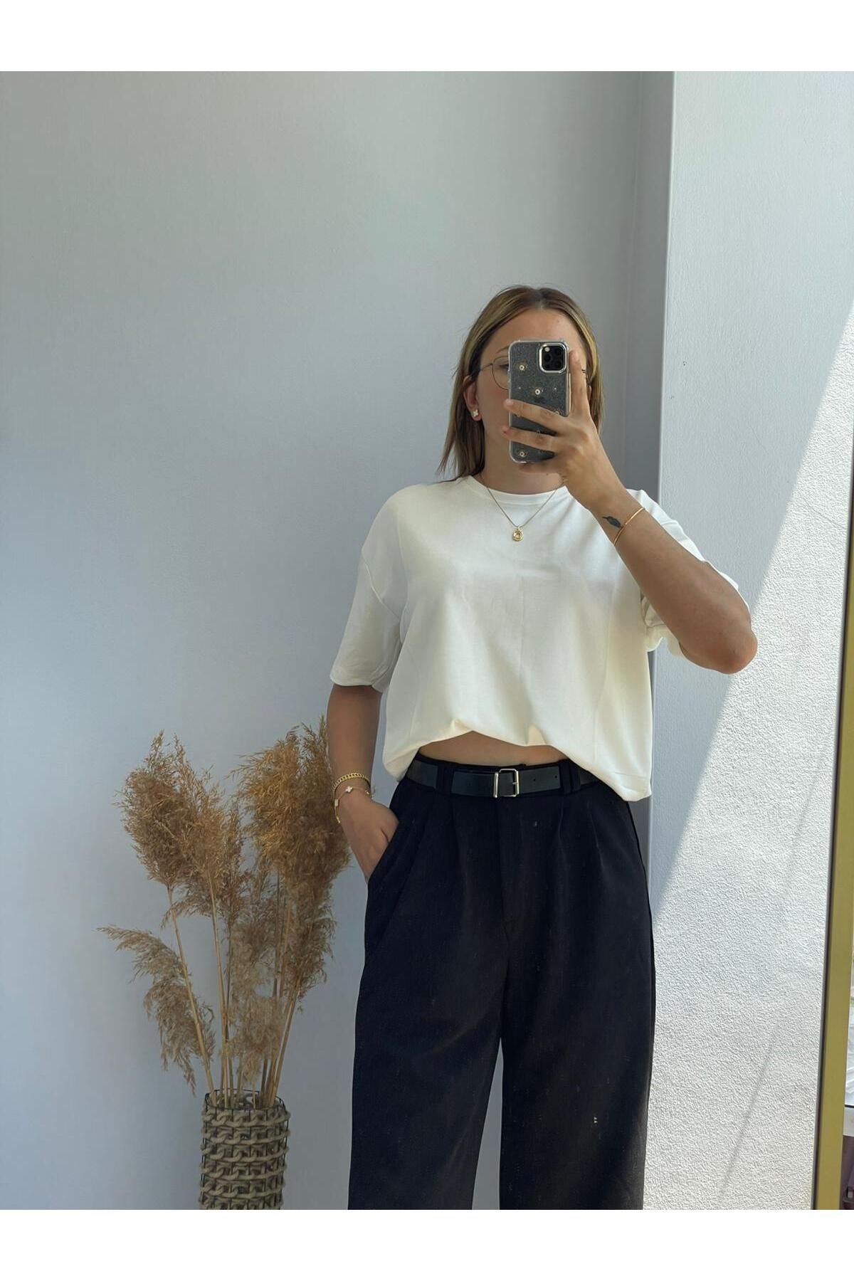 MODA Mielora Kemerli Siyah Pantolon