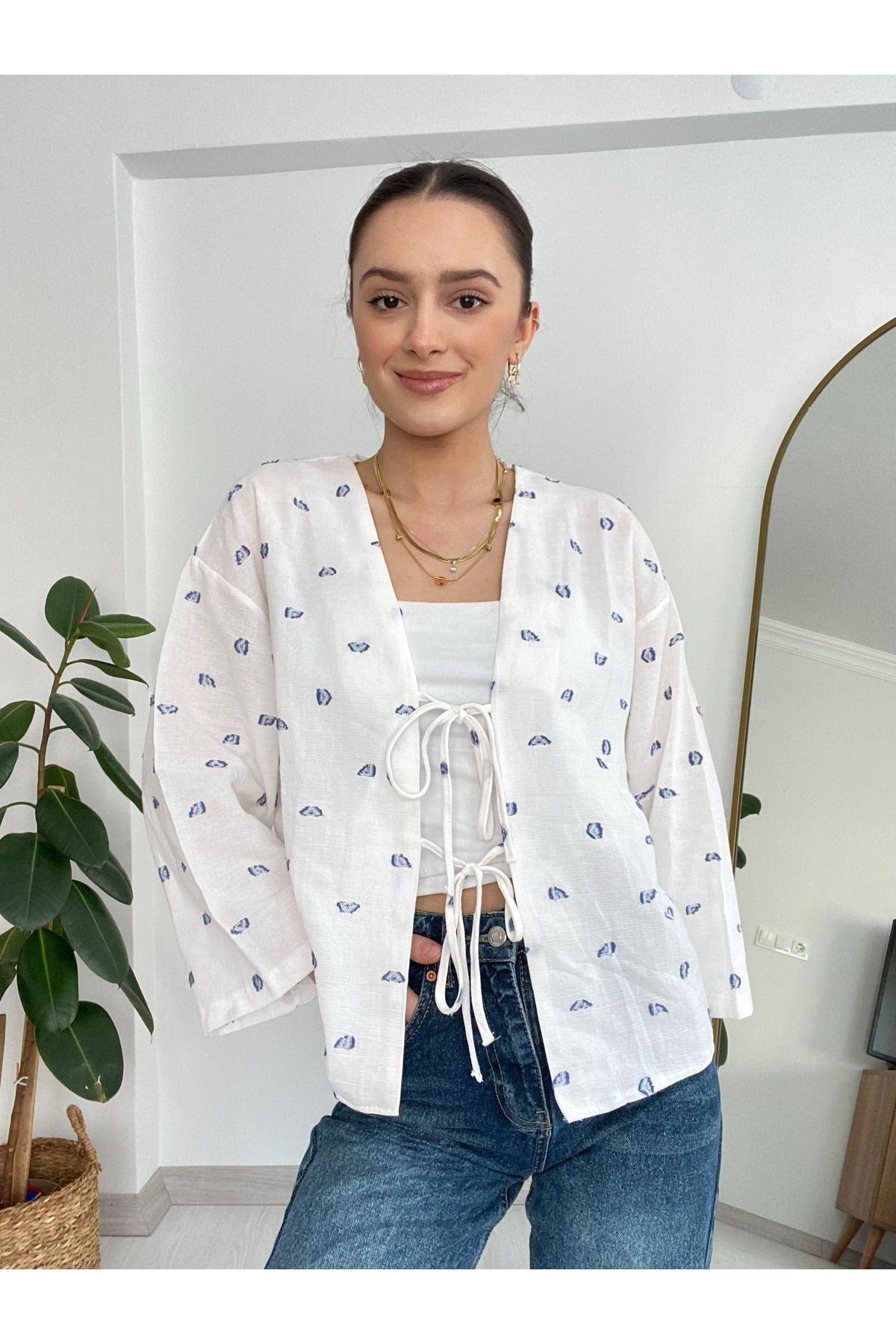 Hilya Atelier Desenli Kimono