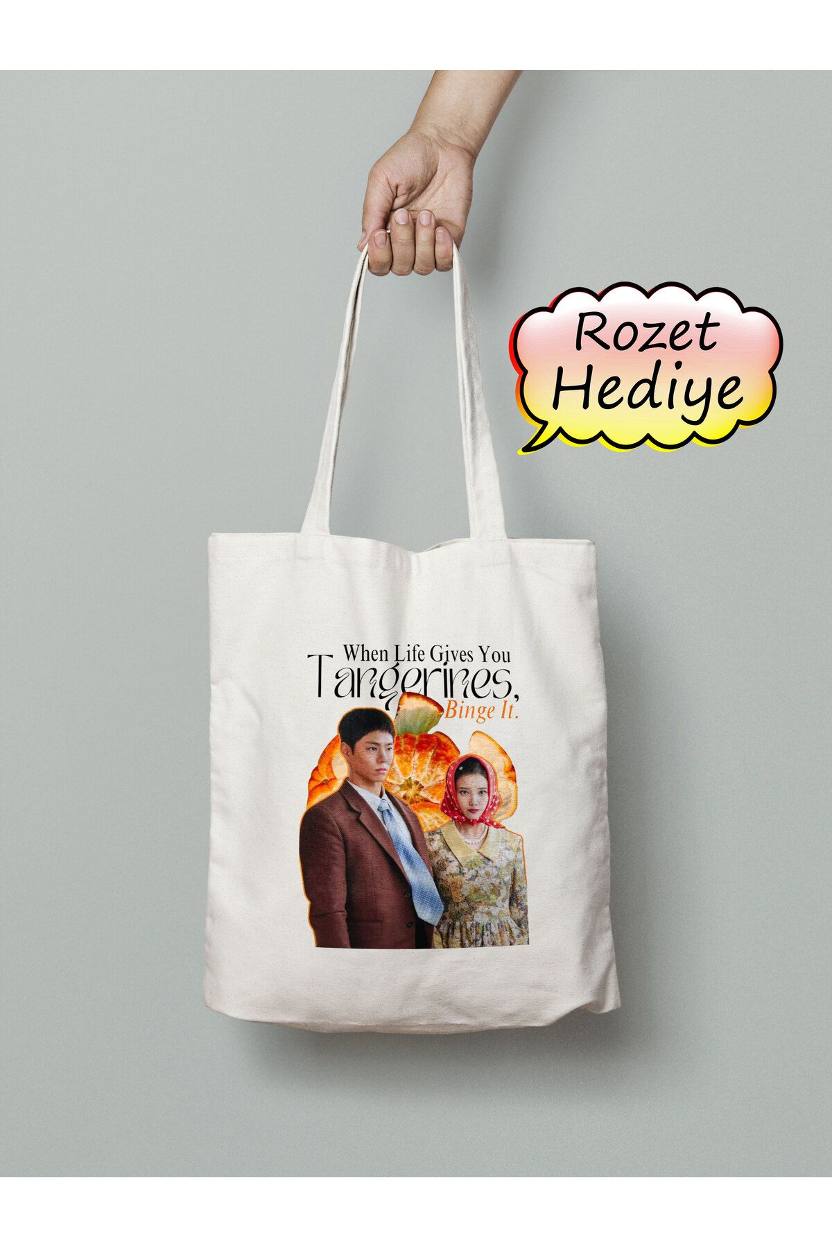 Akumastik When Life Gives You Tangerines Kdrama Bez Çanta 35x40cm - Rozet Hediyeli