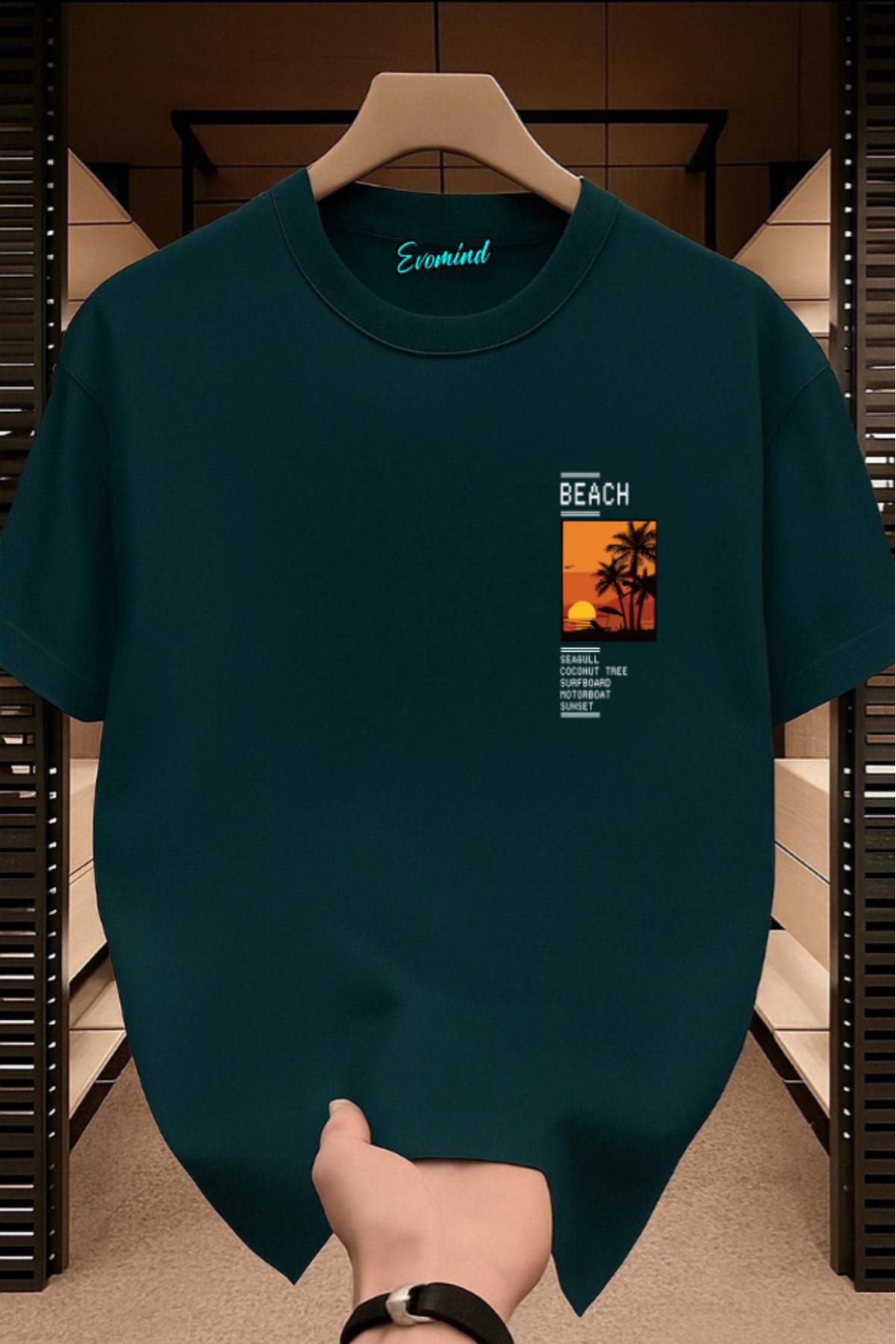 Evomind Beach Baskılı Unisex T-shirt