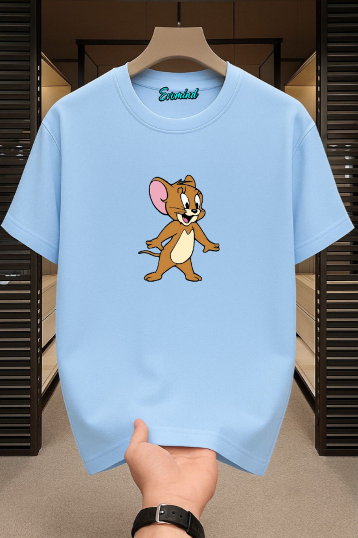 Evomind Çizgi Karakter Baskılı Unisex T-shirt