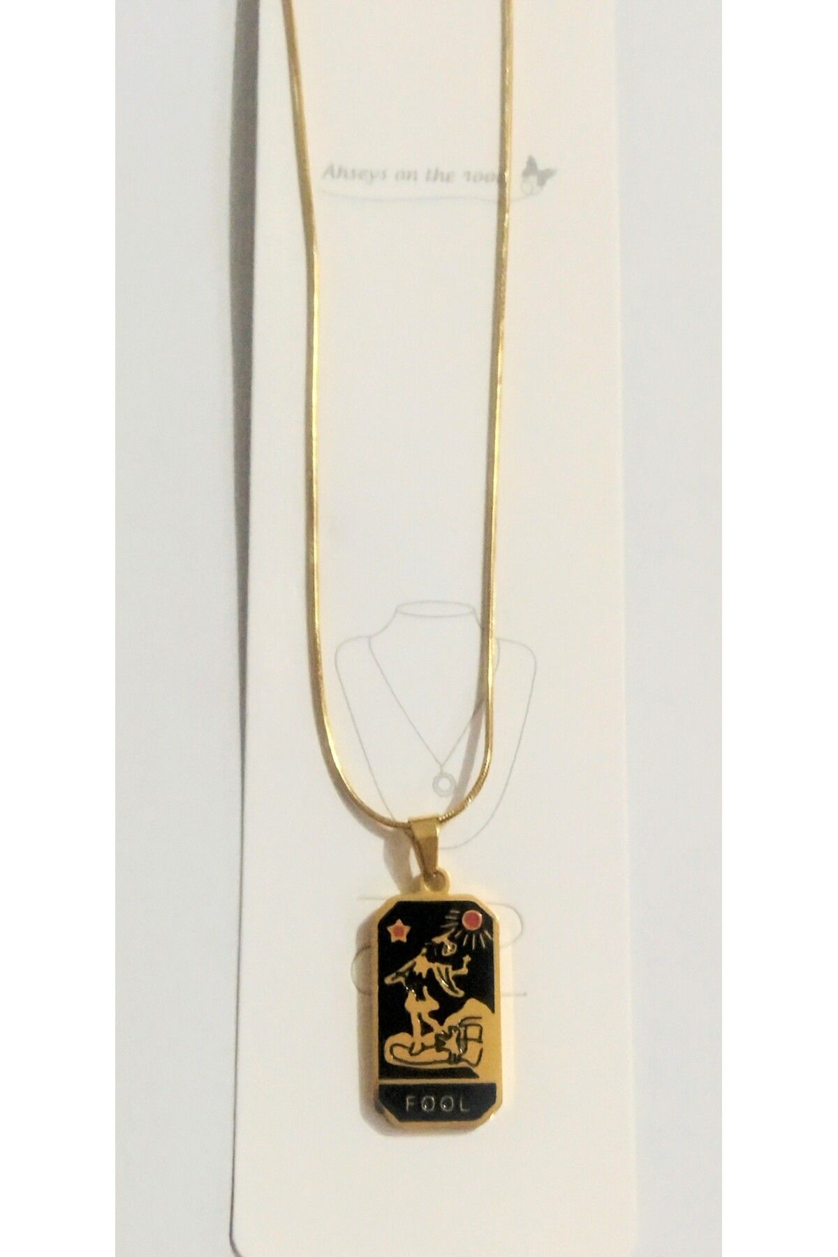 MODA Fool" Tarot Yazılı Çelik Kolye