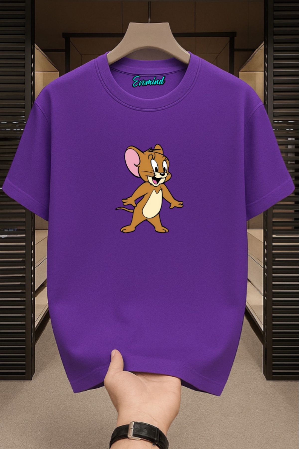 Evomind Çizgi Karakter Baskılı Unisex T-shirt