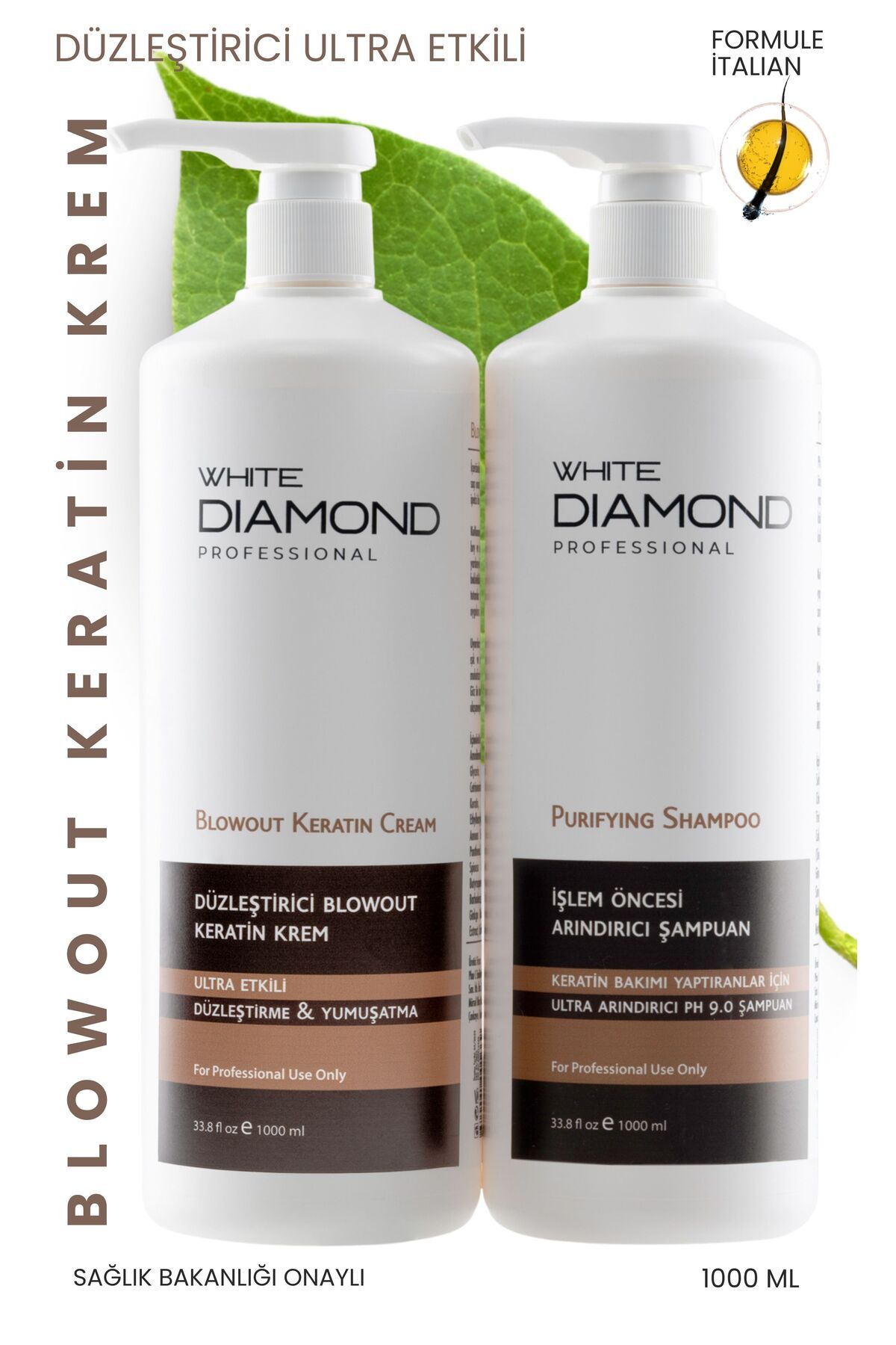 WHİTE DİAMOND White Diamond Blowout Keratin Profesyonel saç bakım ultra etkili Düzleştirici & Canlandırıcı