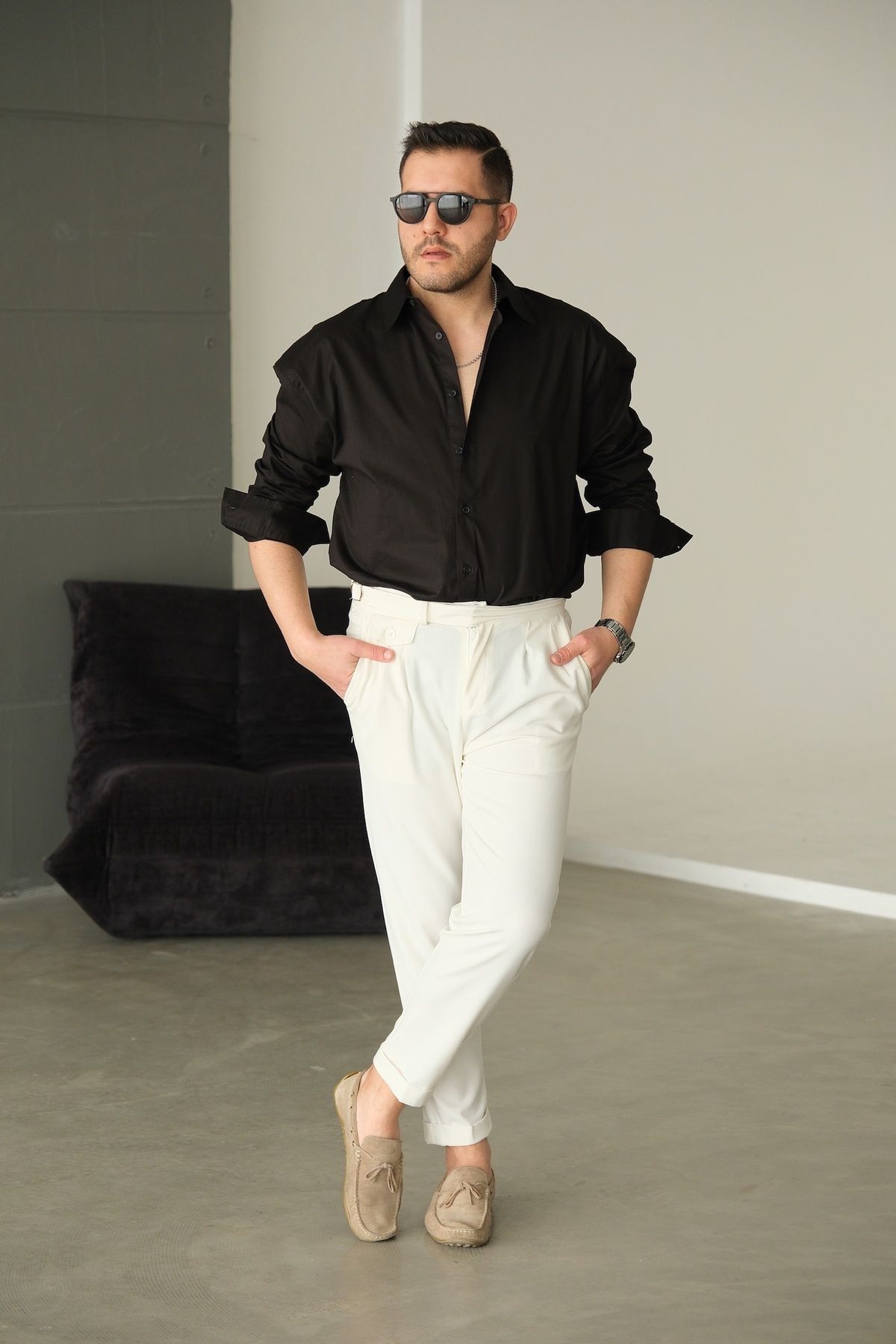 RAMFASHİON Siyah Slim Fit Gömlek