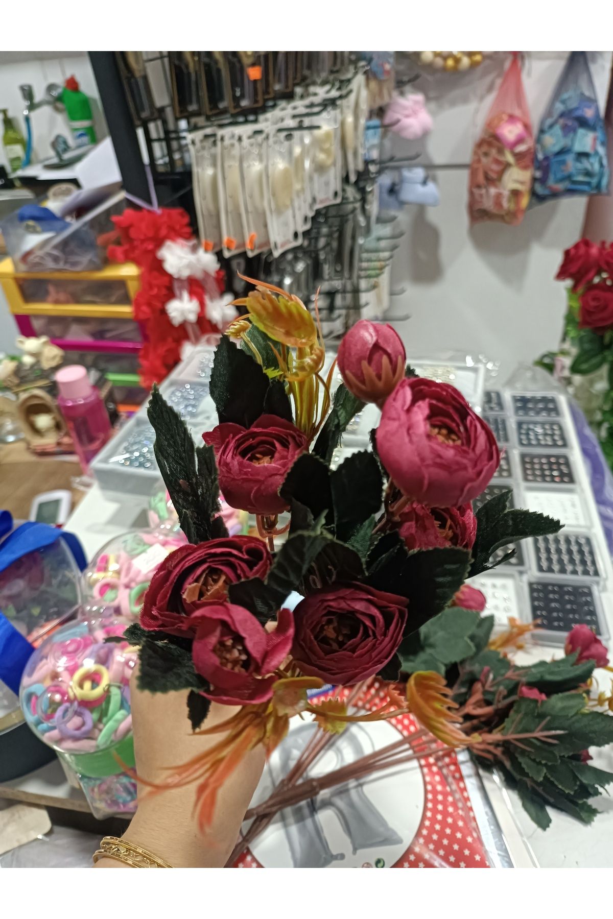 Store Yapay çicek gül bordo