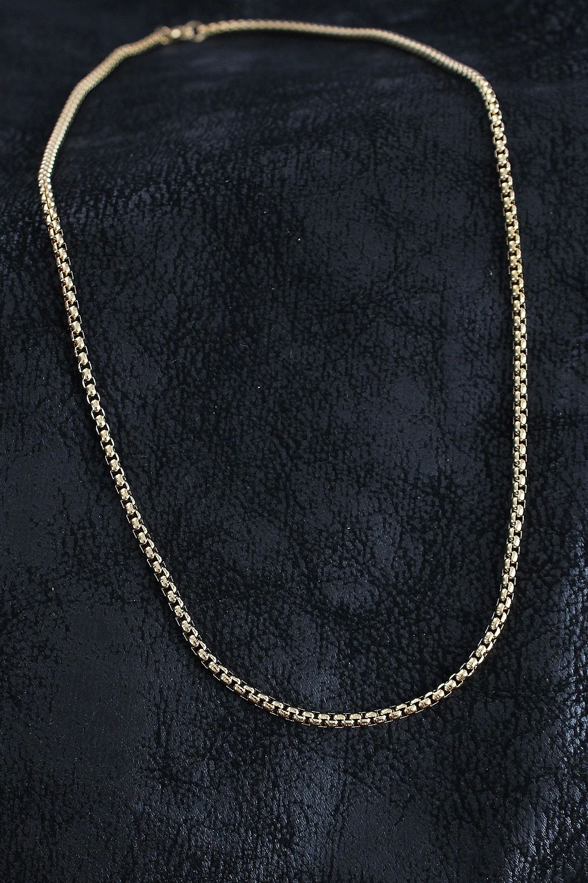 Clariss 316L Çelik Örme Zincir Model Gold Renk Erkek Kolye