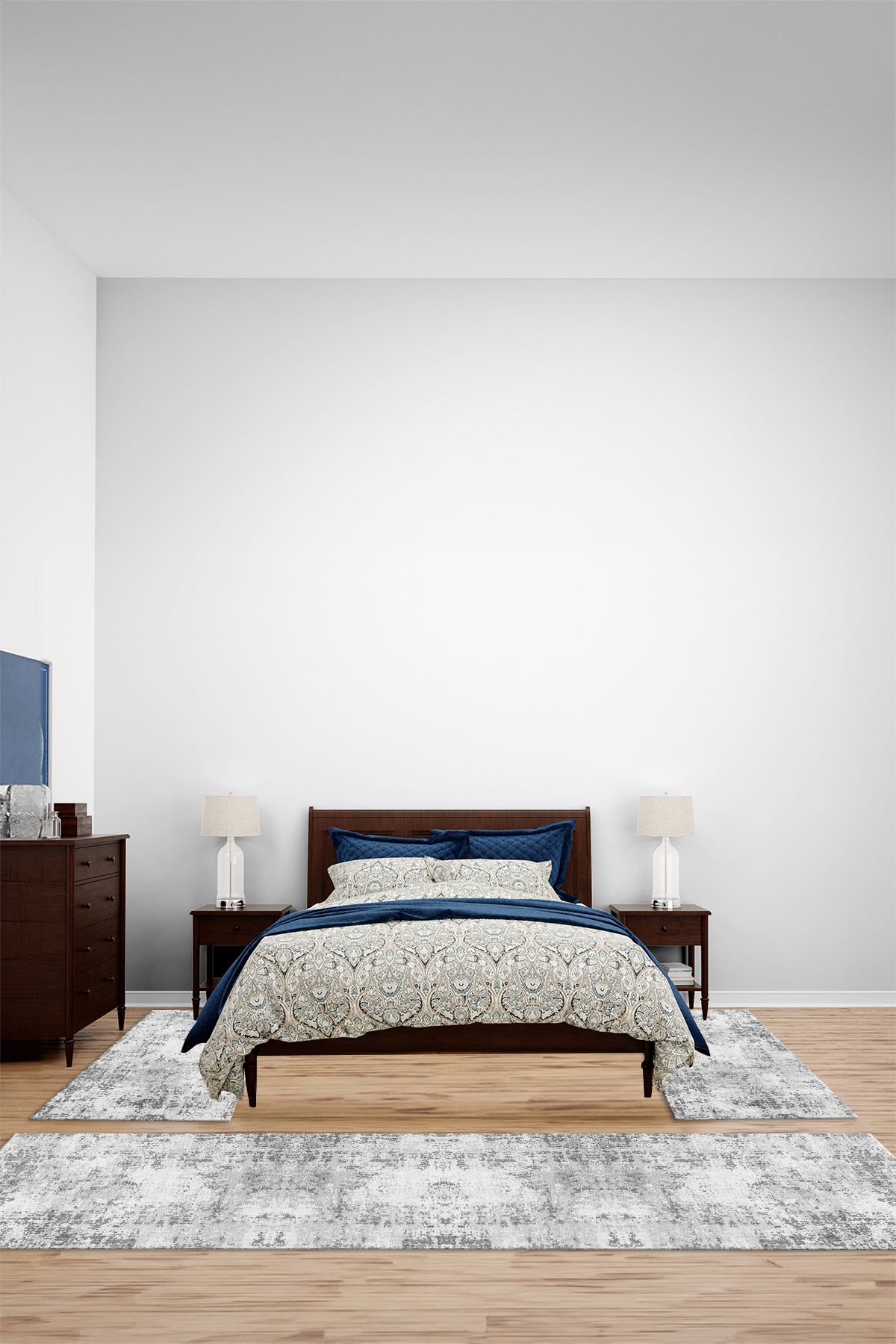 Viyana Home Dijital Kaymaz Taban Yıkanabilir Sade Düz Model Üçlü Yatak Odası Halısı, YO-SADE-167-GRİ,