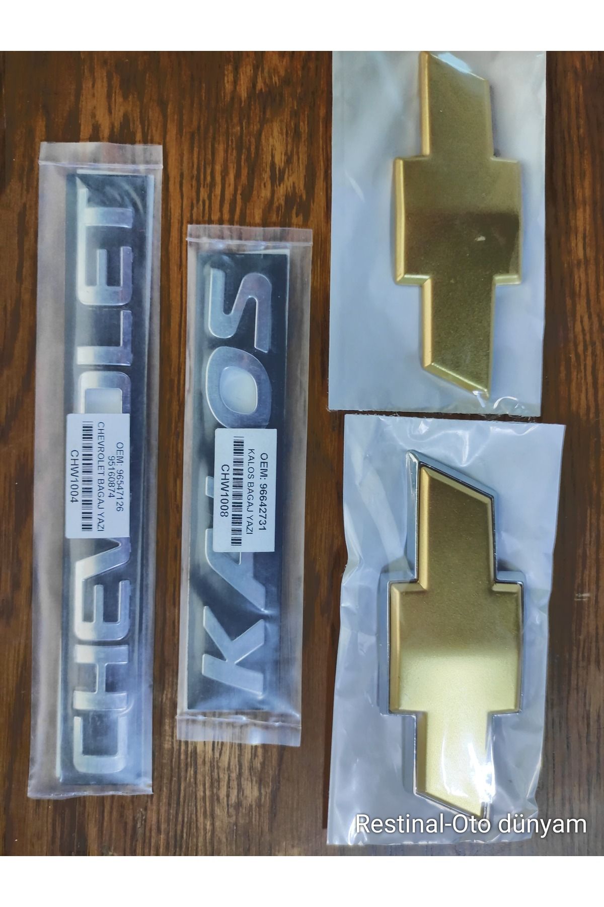 restinal Kalos Hactback ÖN+ARKA ARMA +KALOS+CHEVROLET YAZI 2003-2008 Arka Arma Logo Amblem RST