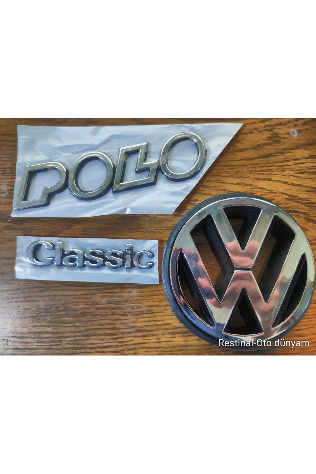 restinal Volkswagen Polo Classic Bagaj Yazı + Arma Seti 3 Parça