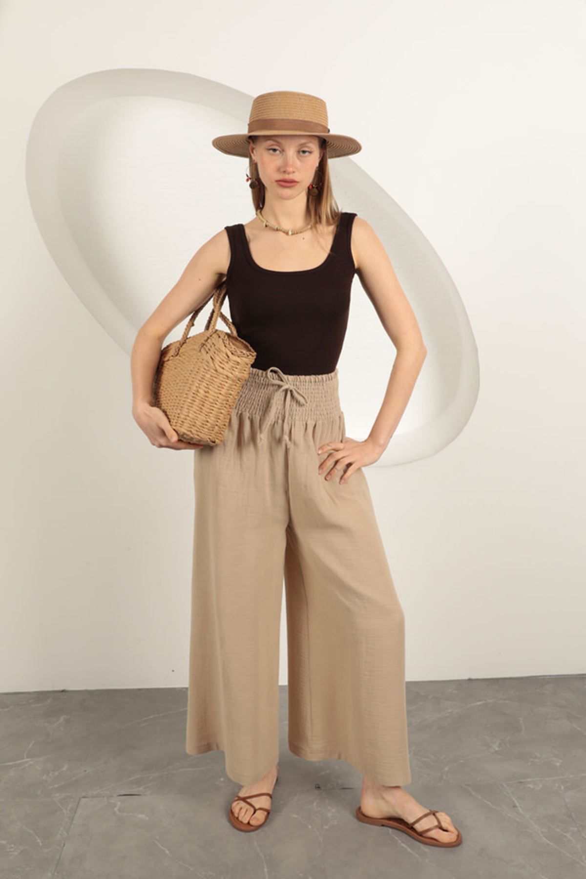 Butik Müslin Kumaş Bol Pantolon