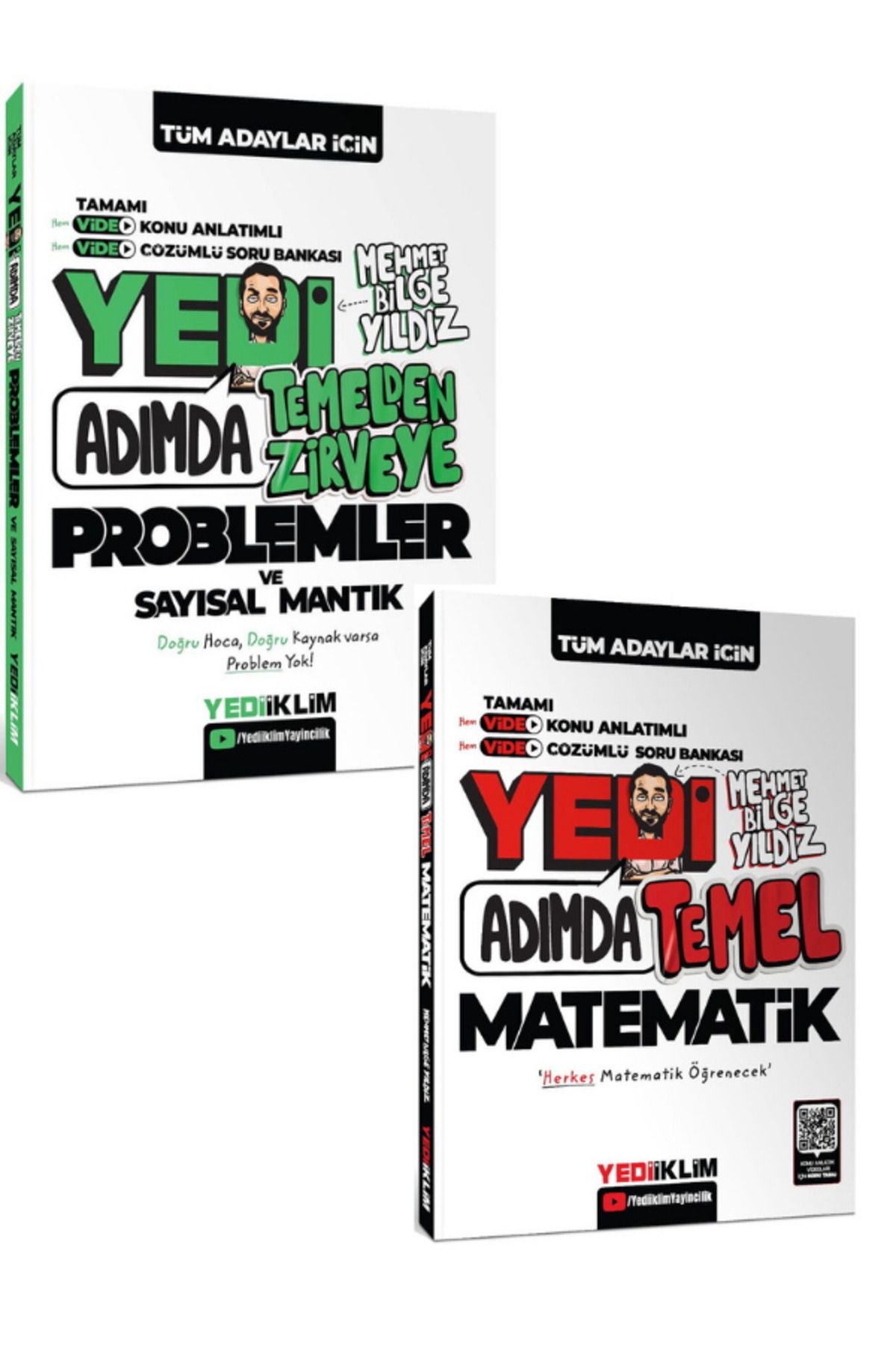 Yediiklim Yayınları Yedi Adımda Tüm Adaylar için Temel Matematik ve Problemler Konu Anlatımlı Video Çözümlü Soru Bankası
