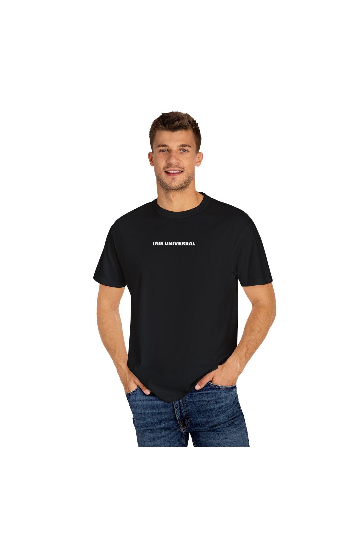 Meryemce Iris Baskılı Pamuklu Tasarım Oversize Tshirt