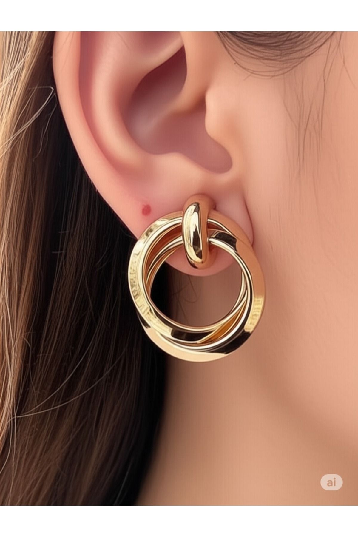 FAMEMUS ACCESSORY Sevgiler ve Özel günlere Çelik Rose Küpe
