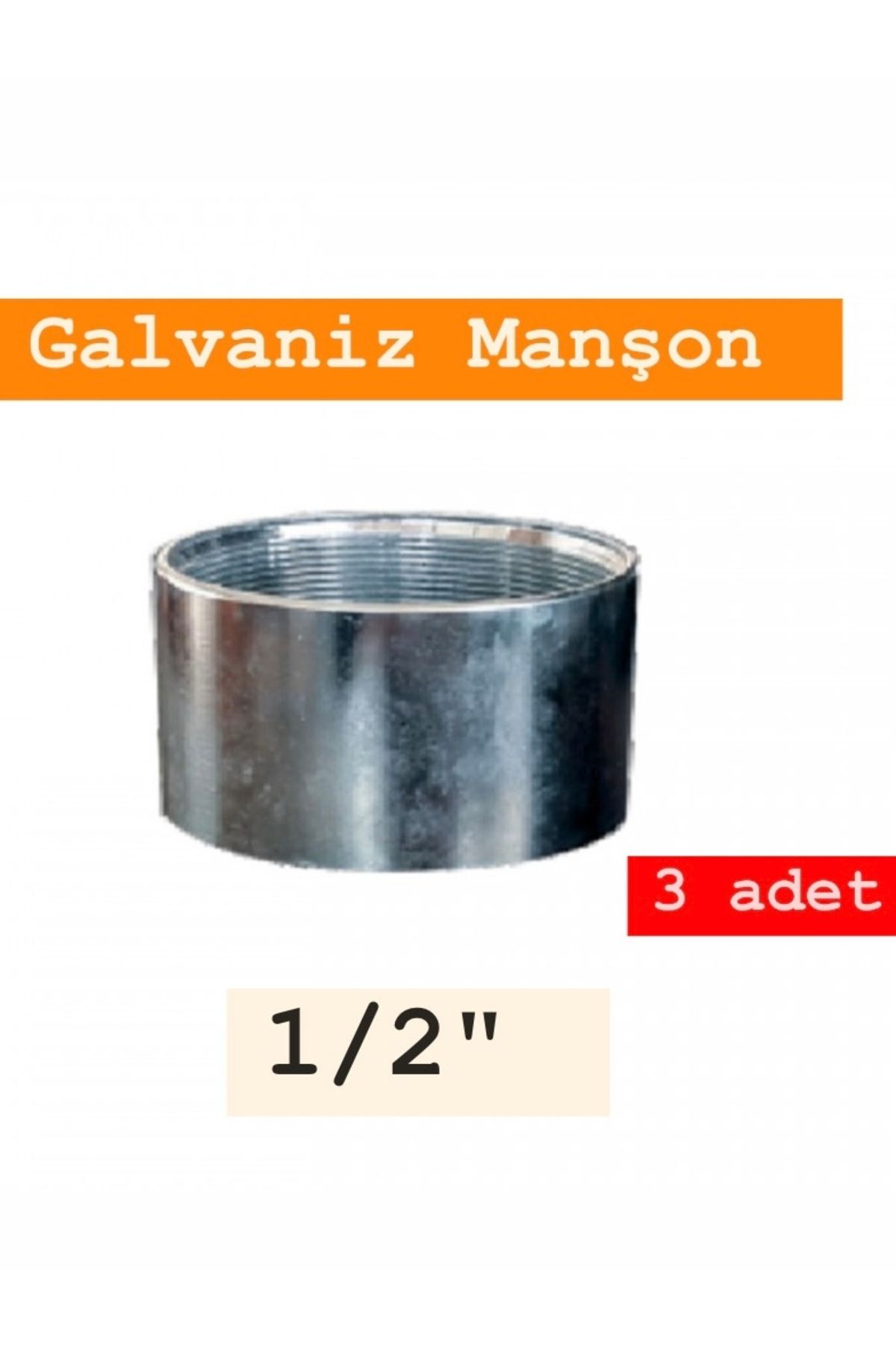 SFS 1/2” Galvanizli Manşon – 3 Adet