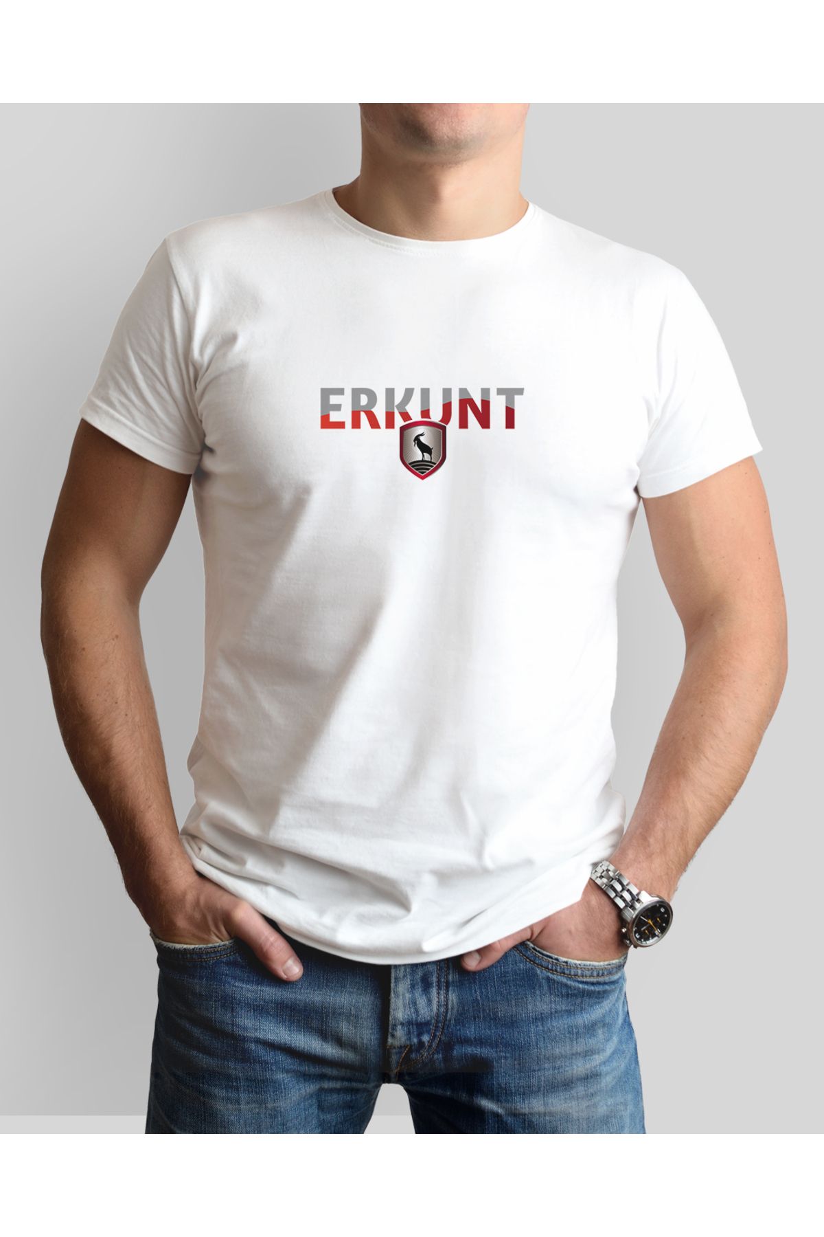 ONUR KANGAL Erkunt Traktör Baskılı Sıfır Yaka Premium Tişört -TM2057