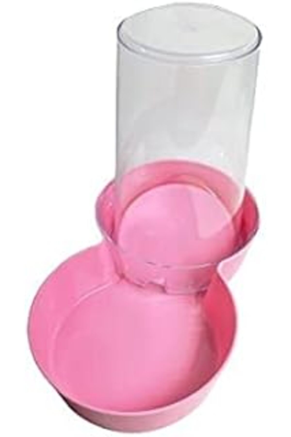 Mu Art Ahşap Miapet Hazneli Plastik Kedi-Köpek Mama Ve Su Kabı 1,5 Lt Yuvarlak Açık Pembe