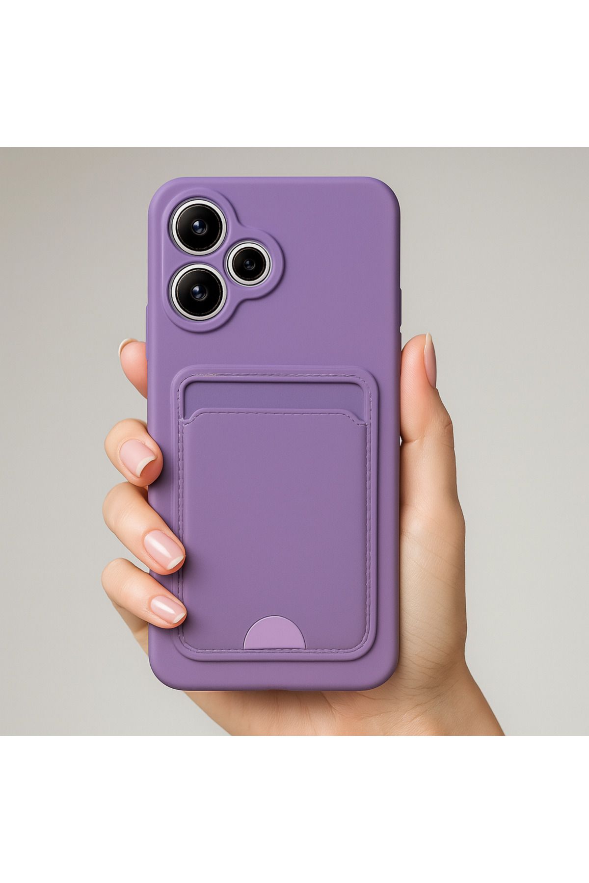 Rivor Xiaomi Redmi 13 Uyumlu Kılıf Kamera Korumalı Kartlıklı Cüzdanlı İçi Kadife Kartvizitli Silikon Kapak