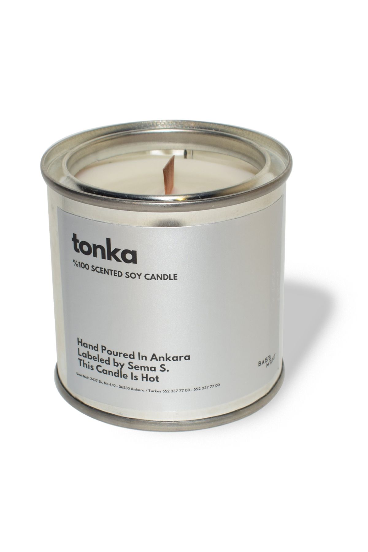 Basement Atellier Metal Kapta Esanslarla Zenginleşen Dekoratif Soya Mum : 280 gr : Tonka