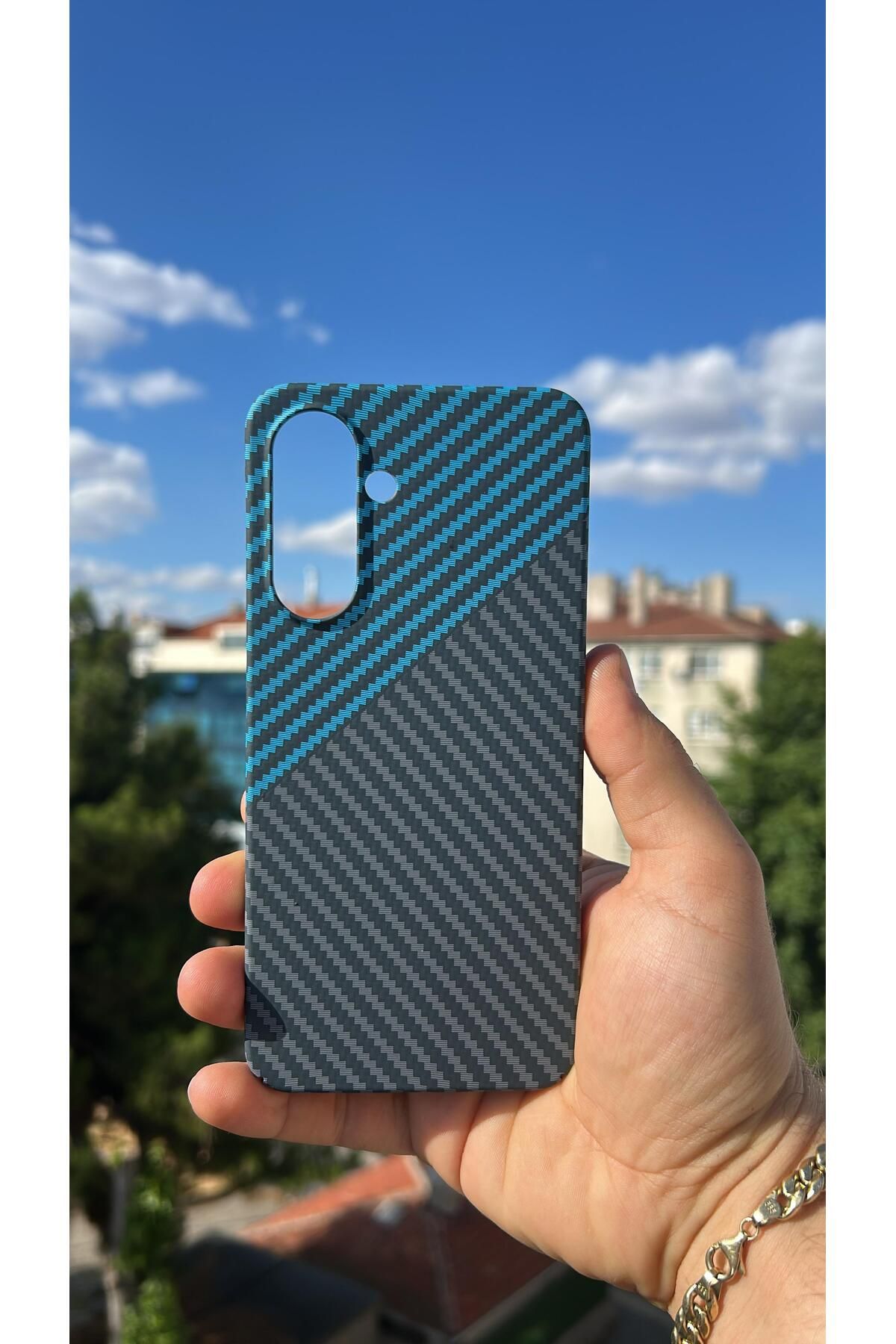 Hatreds Samsung Galaxy S24 FE Kılıf Karbon Fiber Tasarım A++ Kalite Kapak