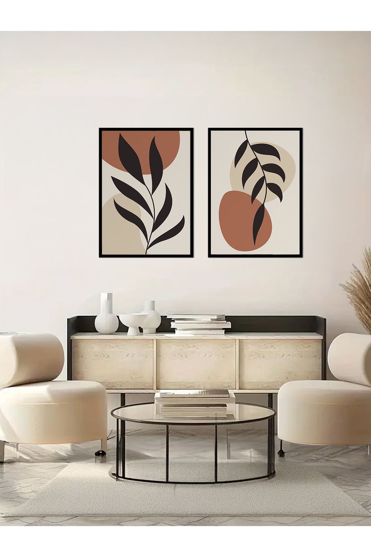 Artte Ahşap Çerçeveli 2li Tablo