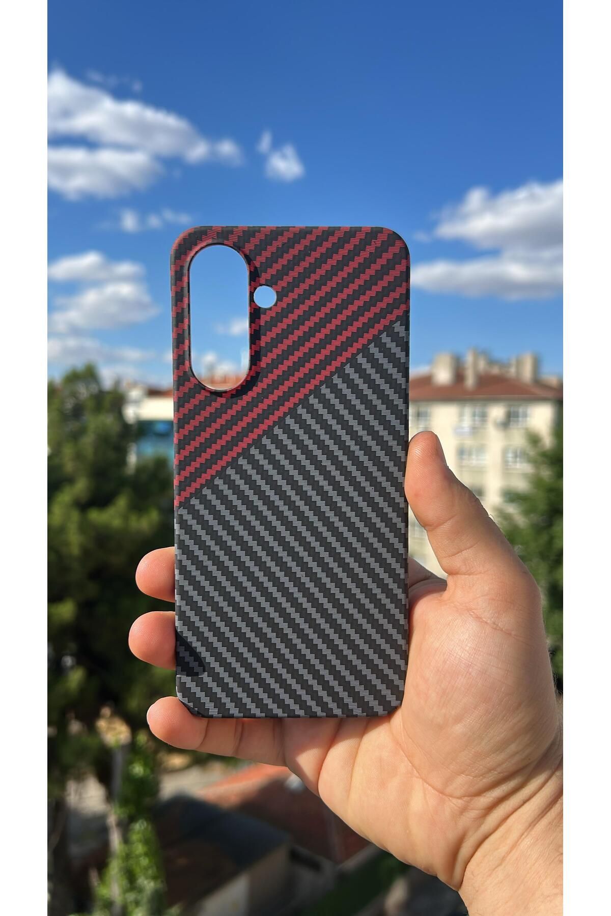 Hatreds Samsung Galaxy S24 FE Kılıf Karbon Fiber Tasarım A++ Kalite Kapak