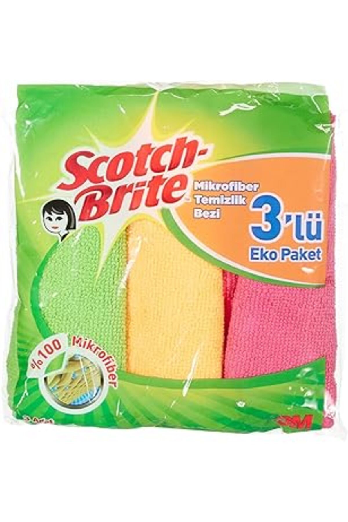 Mu Art Ahşap Scotch-Brite Mikrofiber Bez 3'Lü