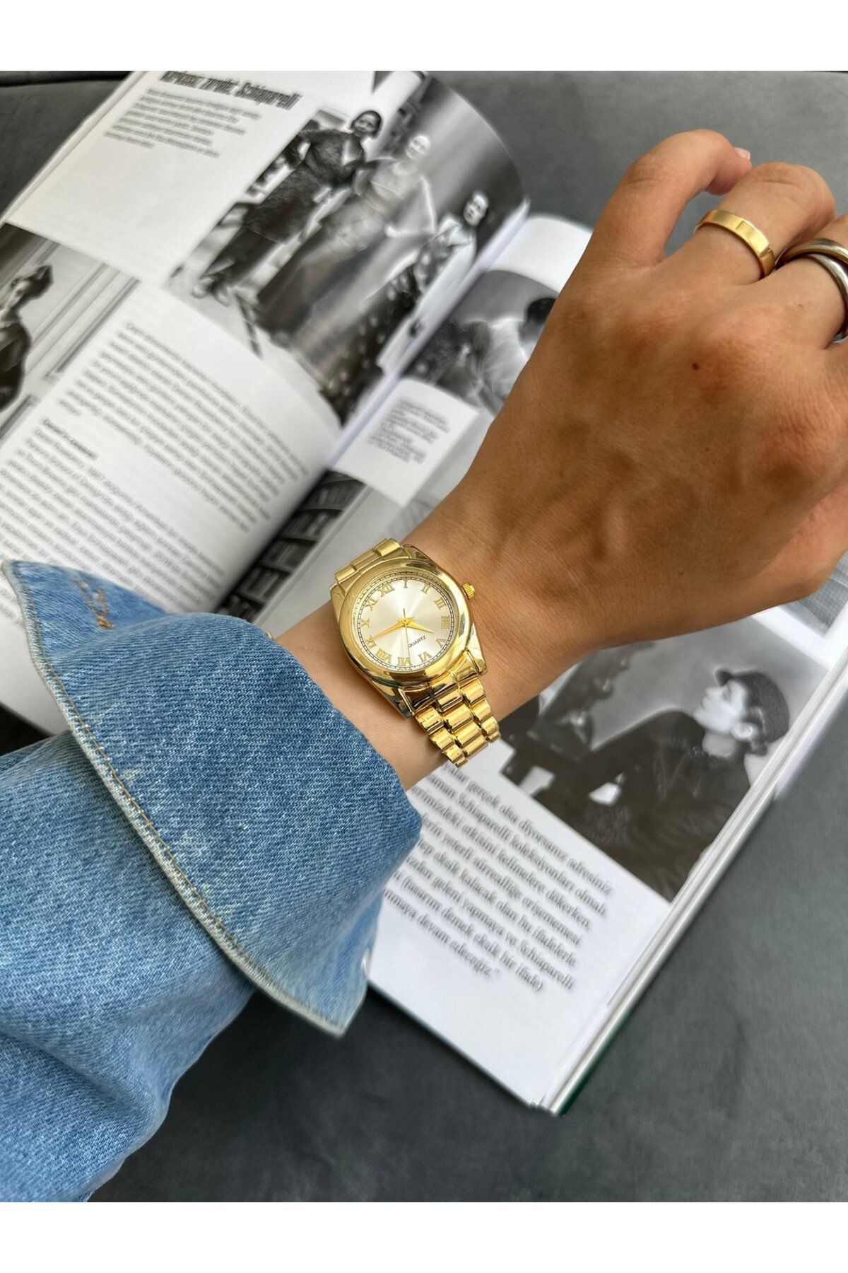 MERW Tamy Model Gold Renk Metal Kordon Vintage Seri Kadın Kol Saati
