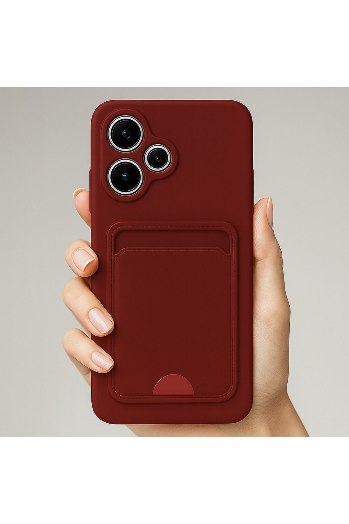 Rivor Xiaomi Redmi 13 Uyumlu Kılıf Kamera Korumalı Kartlıklı Cüzdanlı İçi Kadife Kartvizitli Silikon Kapak