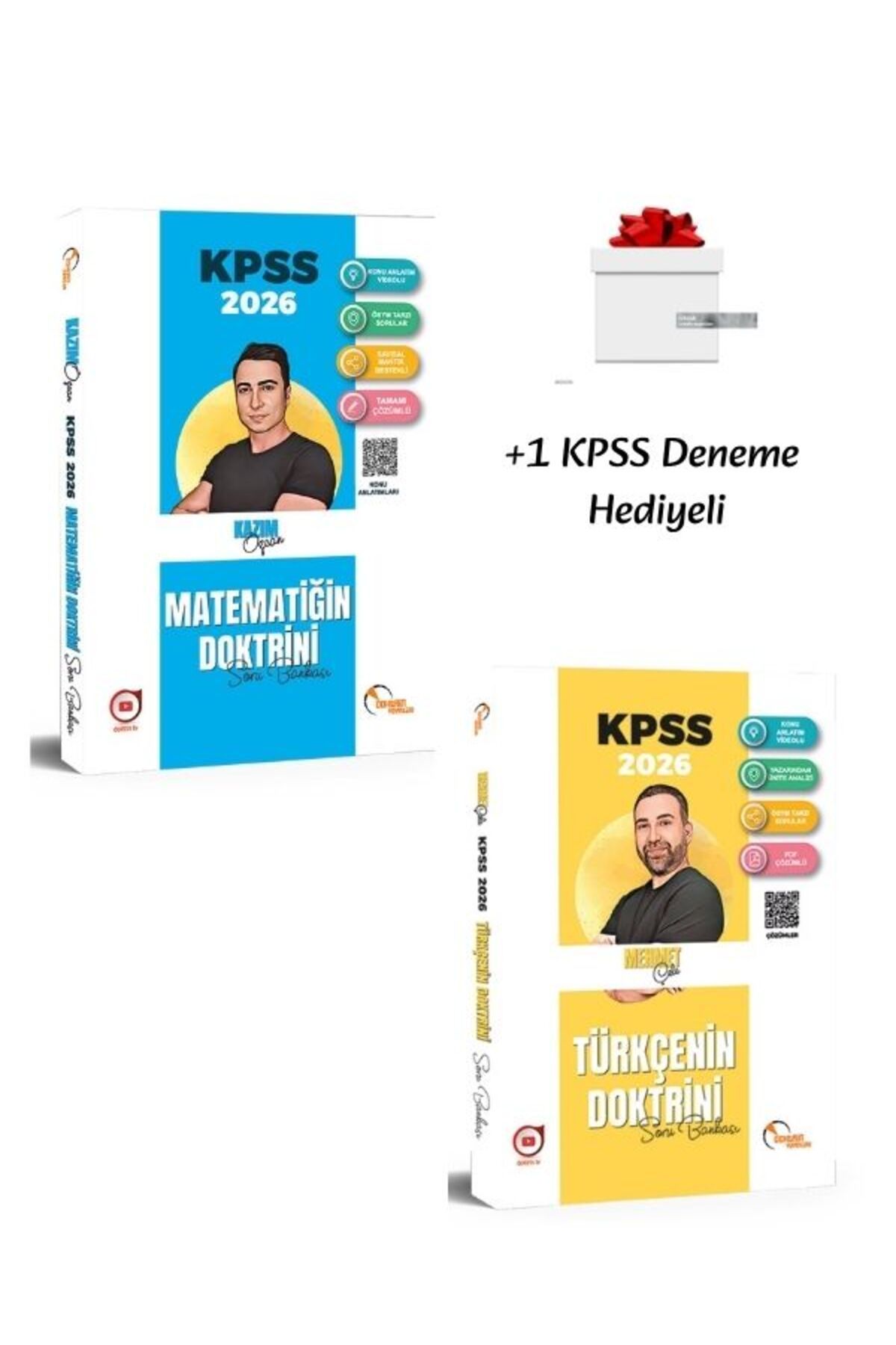 Doktrin Yayınları Doktrin 2026 KPSS Matematik ve Türkçe Soru Bankası (2 Kitap) + 1 KPSS Deneme Hediyeli