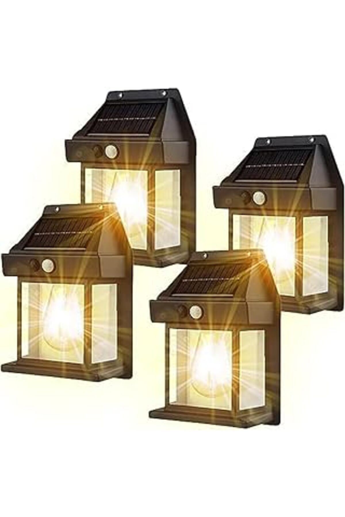 Mu Art Ahşap 2024 Model Yeni Suya Dayanıklı Harekete Duyarlı Güneş Enerjili Solar Led Dış Mekan Bahçe Lambası (