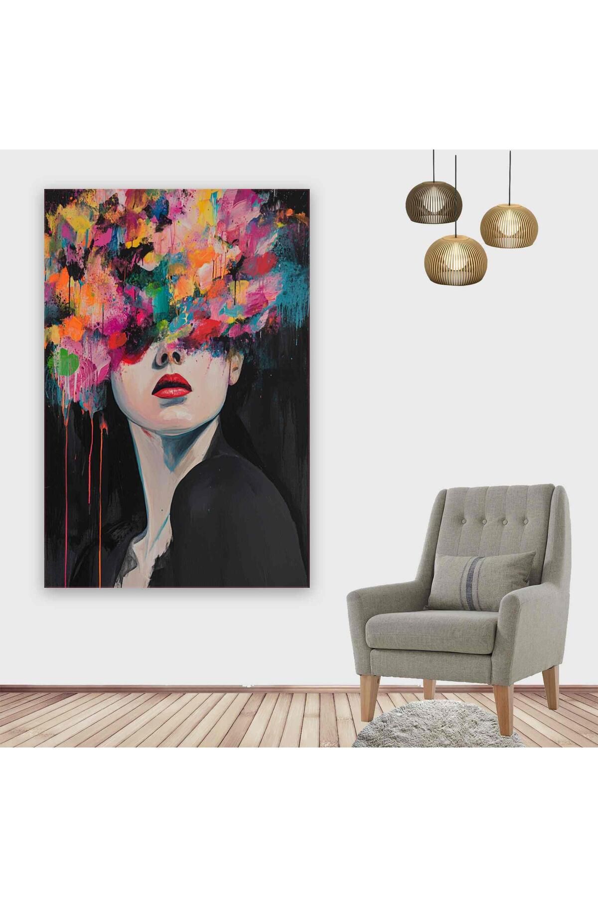 Ritmo Canvas Kadın Portre Soyut Kanvas Tablo