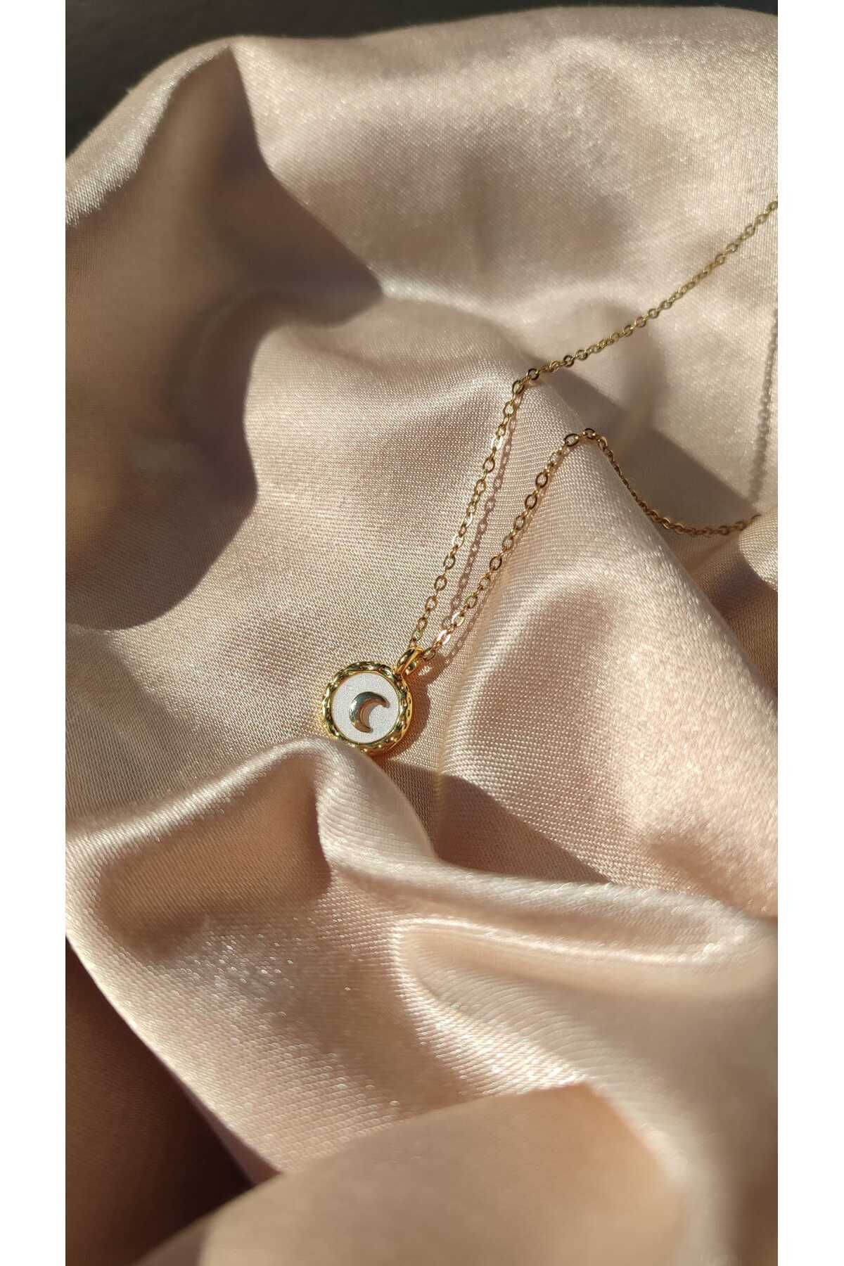 Pure Accessories SEDEFLİ AY ÇELİK KOLYE