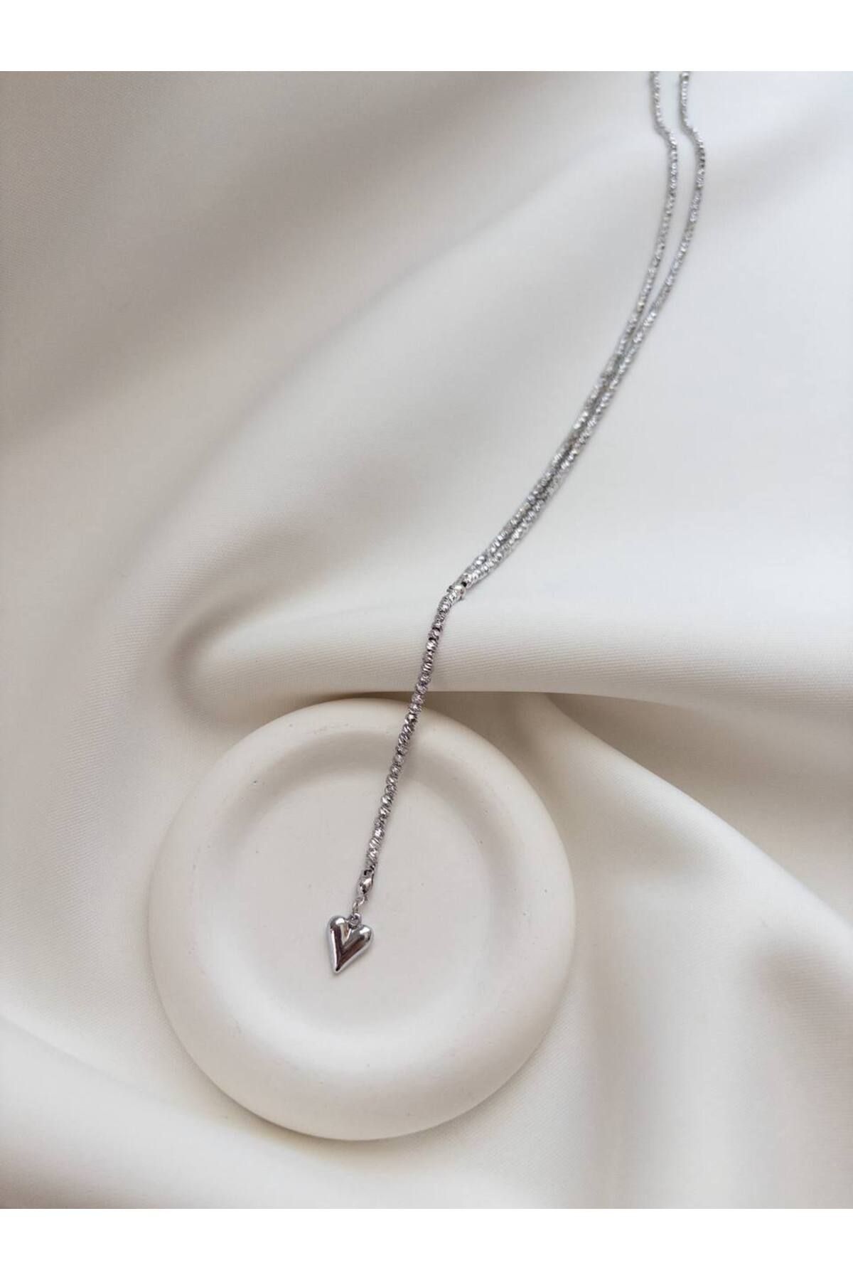 Minne Jewelry-Accessory Dorika kolye - Gümüş Renk Dorika Kolye - Sallantılı Dorika Kolye