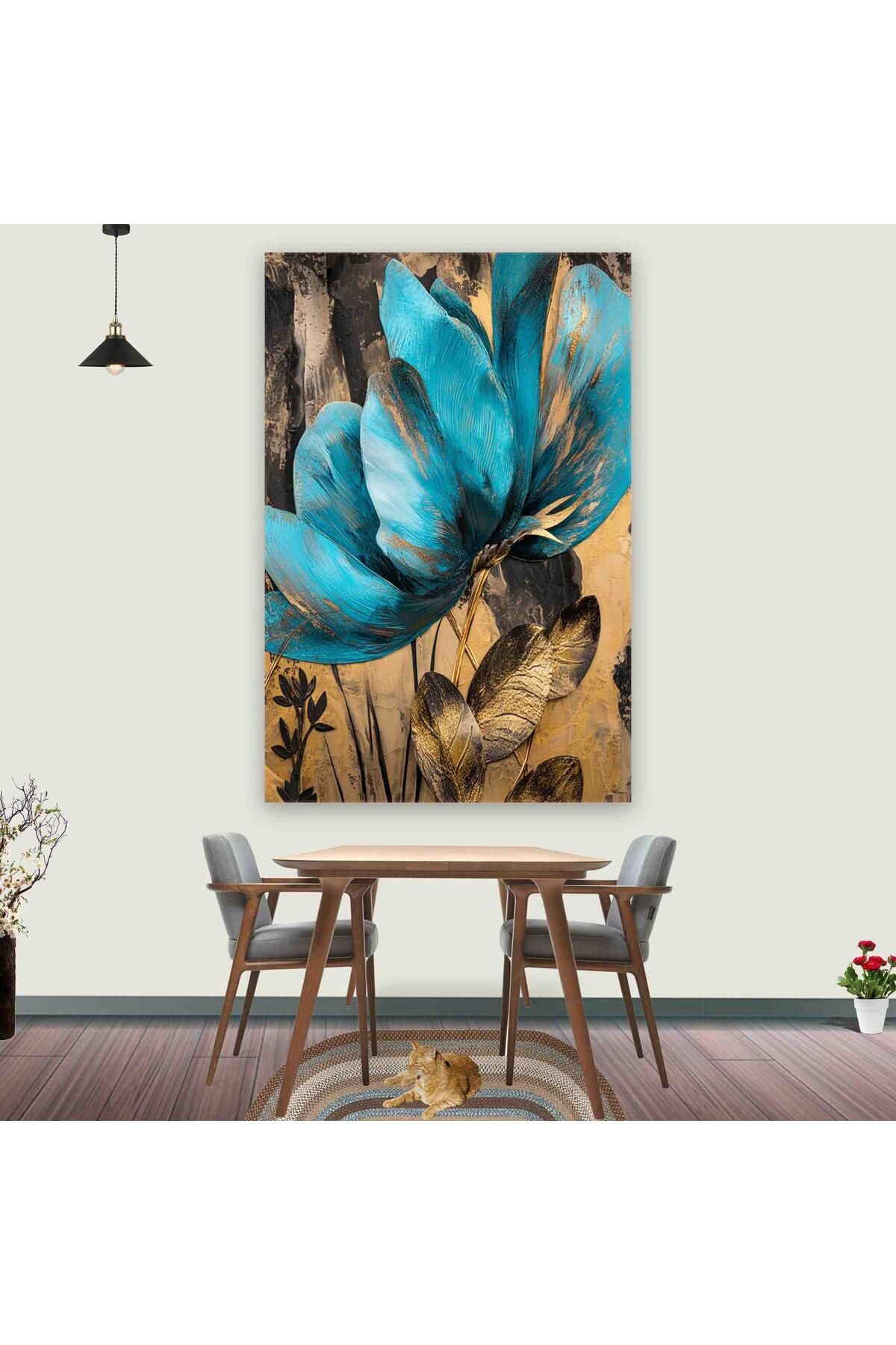 Ritmo Canvas Mavi Çiçek Kanvas Tablo