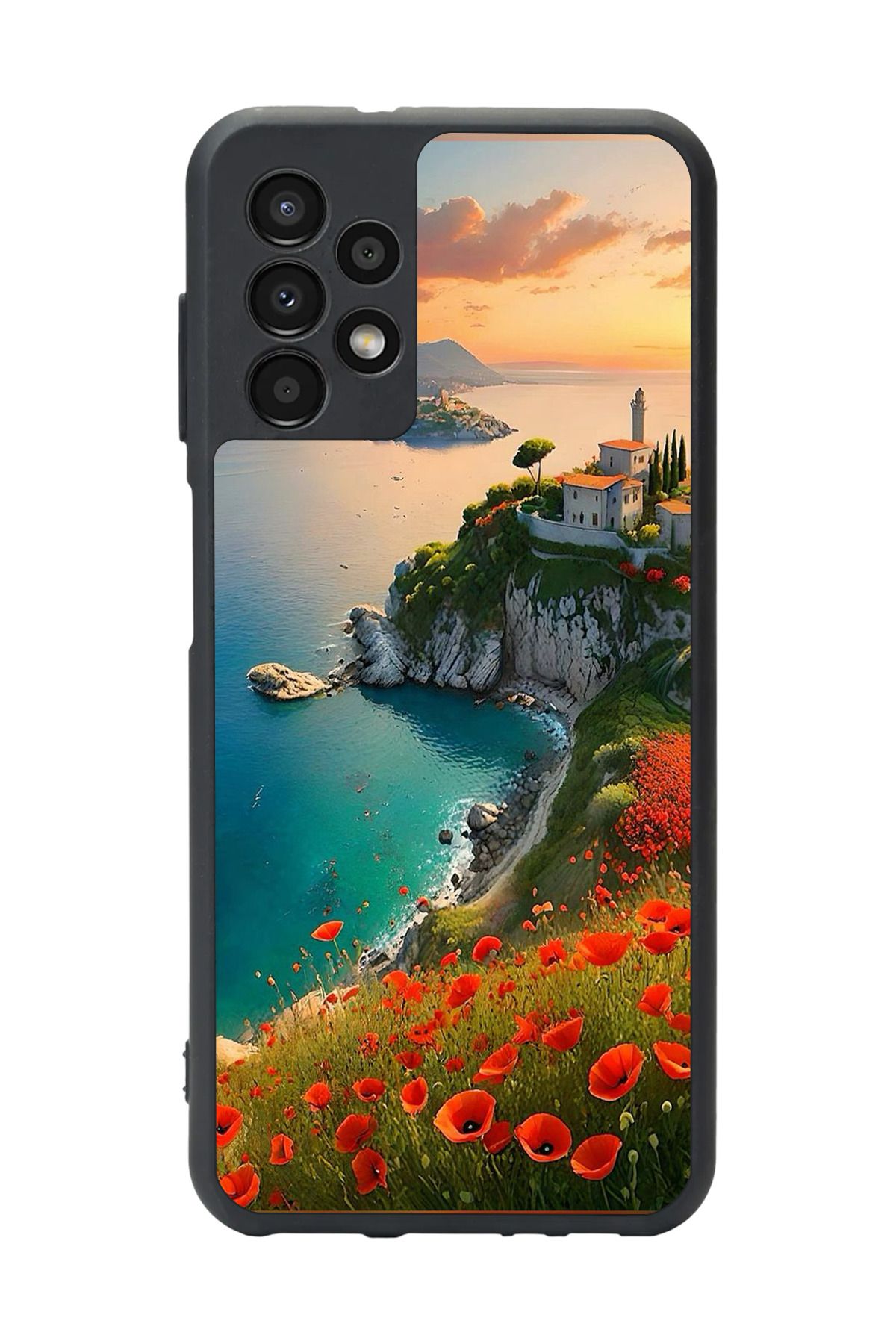 BGAKSESUAR Samsung Galaxy A72 Uyumlu Mat Siyah Kılıf – Yumuşak Silikon, Koruyucu, Şok Emici Kapak