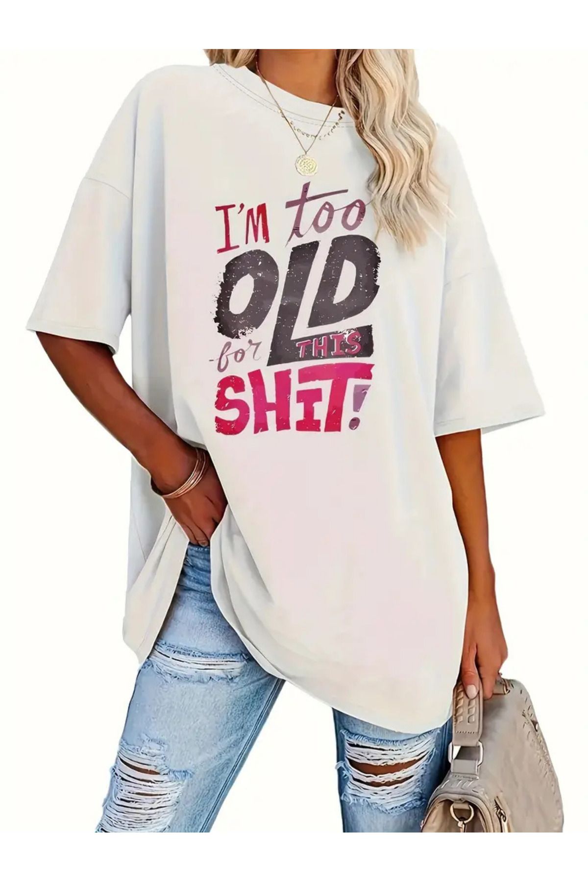 FUFLUNS OLD SHİT BASKILI OVERSİZE TİŞÖRT
