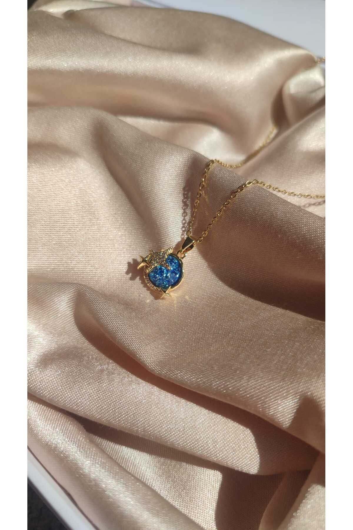 Pure Accessories YILDIZLI GEZEGEN ÇELİK KOLYE