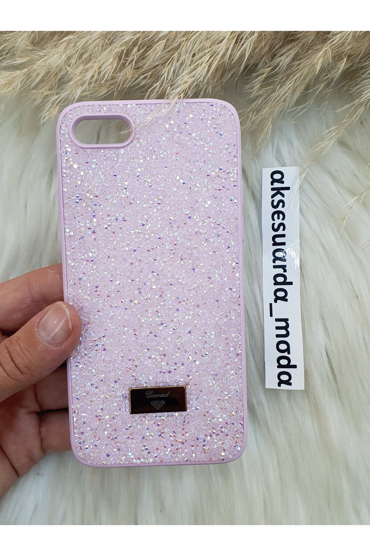 ZB Aksesuarda Moda İphone 7 - 8 - SE Uyumlu Swrovski Taşlı Lüks Markalı Kılıf