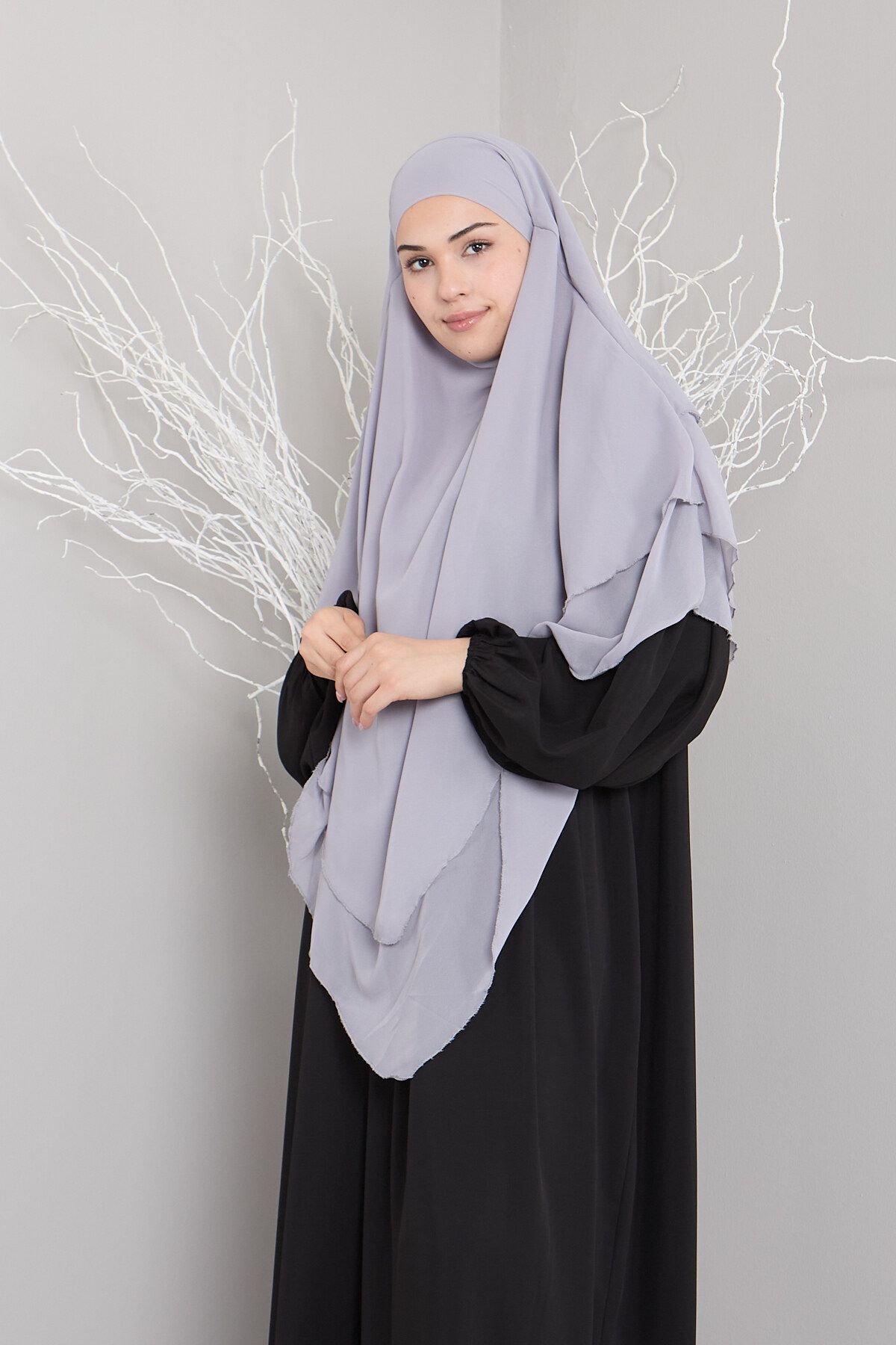 Mihrisina collection-3 Layer Sufle Hijab Khi̇mar Ready Turban Shal Standard Size Practical 3